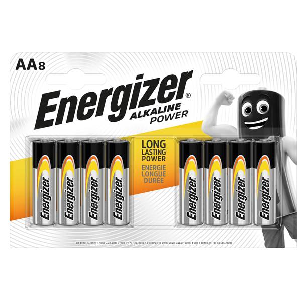 Energizer Batterie Alkaline, Mignon, AA, LR06, 1.5V Alkaline Power, Retail Blister (8-Pack)