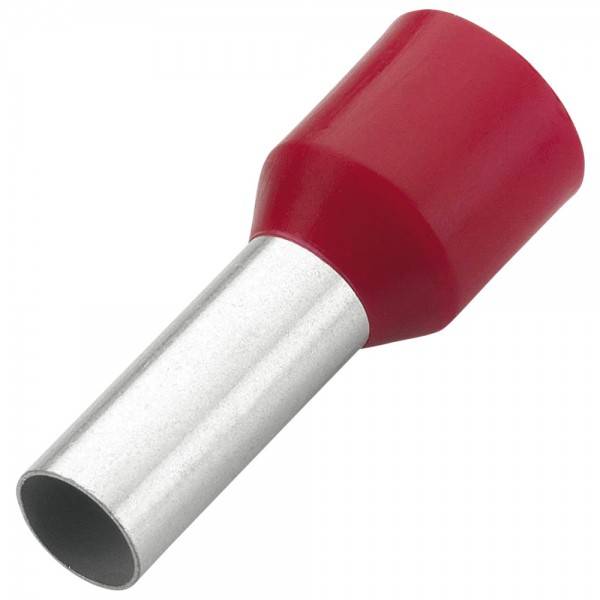 WETEC Aderendhülsen isoliert, Querschnitt 10,0 mm², Länge 22 mm, rot