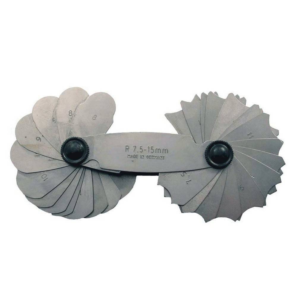 Dönges Radienschablonen-Satz, Messbereich 1,0 - 7,0 mm, Blattanzahl 17 St.