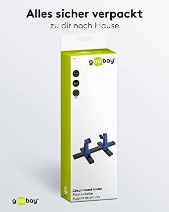 Goobay 51220 Platinenhalter Löthilfe zur 360° Drehung von Platinen & Werkstücken Dritte Hand löten Leiterplattenhalter