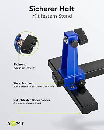 Goobay 51220 Platinenhalter Löthilfe zur 360° Drehung von Platinen & Werkstücken Dritte Hand löten Leiterplattenhalter