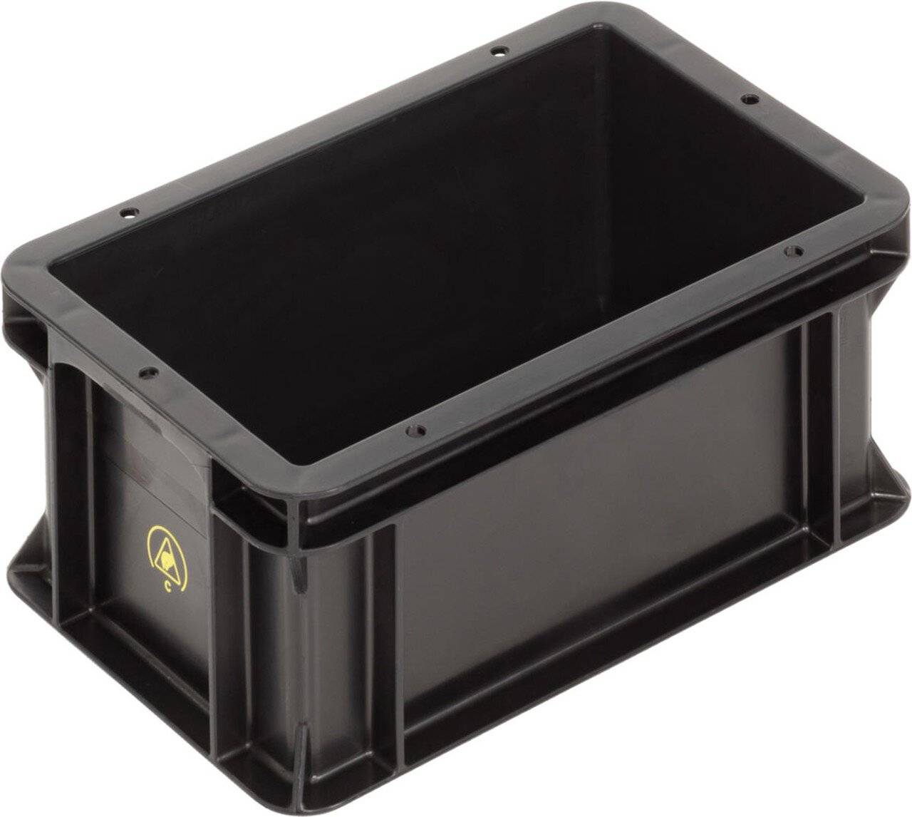 ESD Behälter BL, Griffleisten, schwarz, 300 x 200 x 145 mm