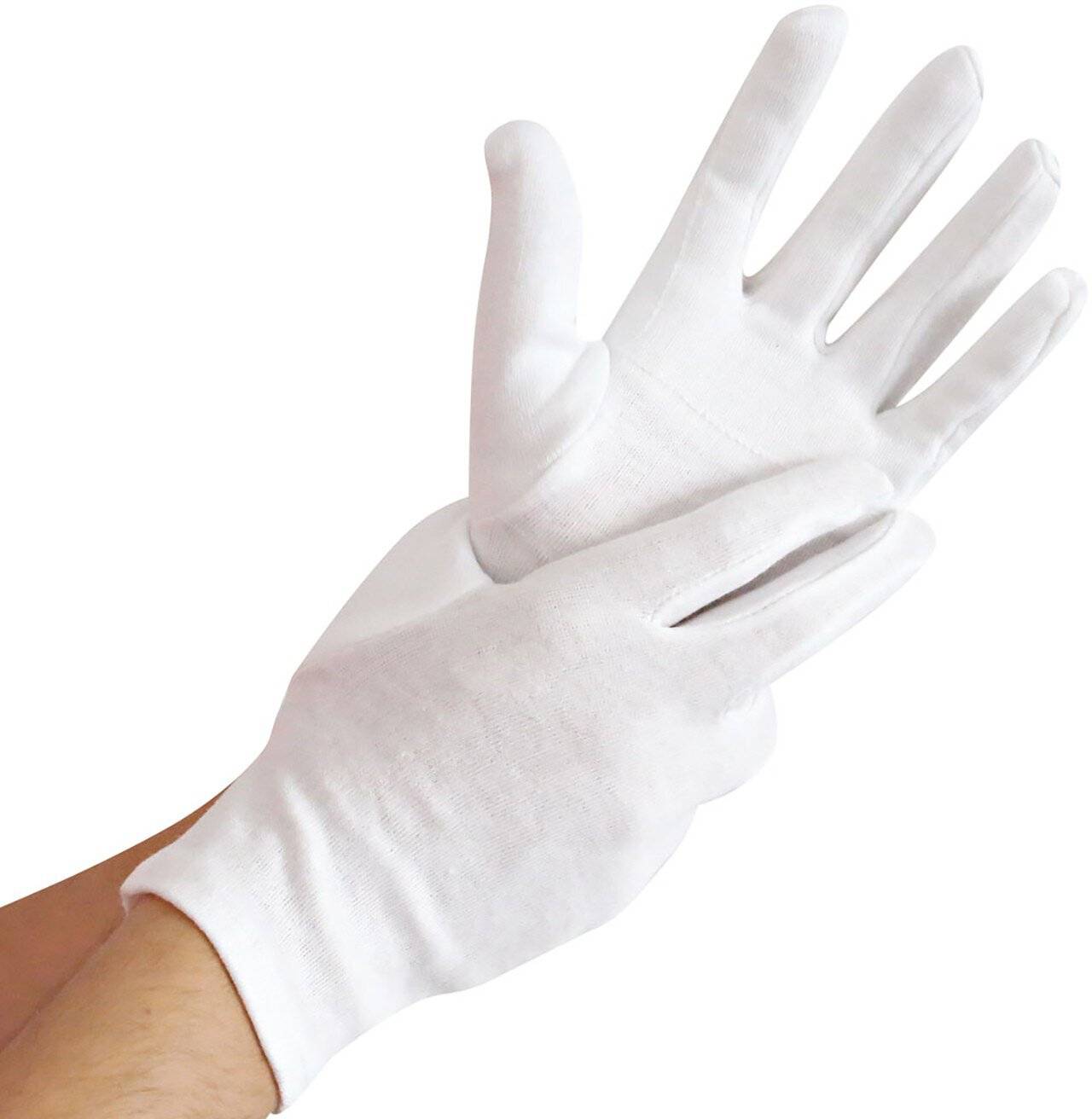 Hygostar Baumwoll-Handschuh BLANC GEDOPPELT Größe XL, gedoppelt, weiß
