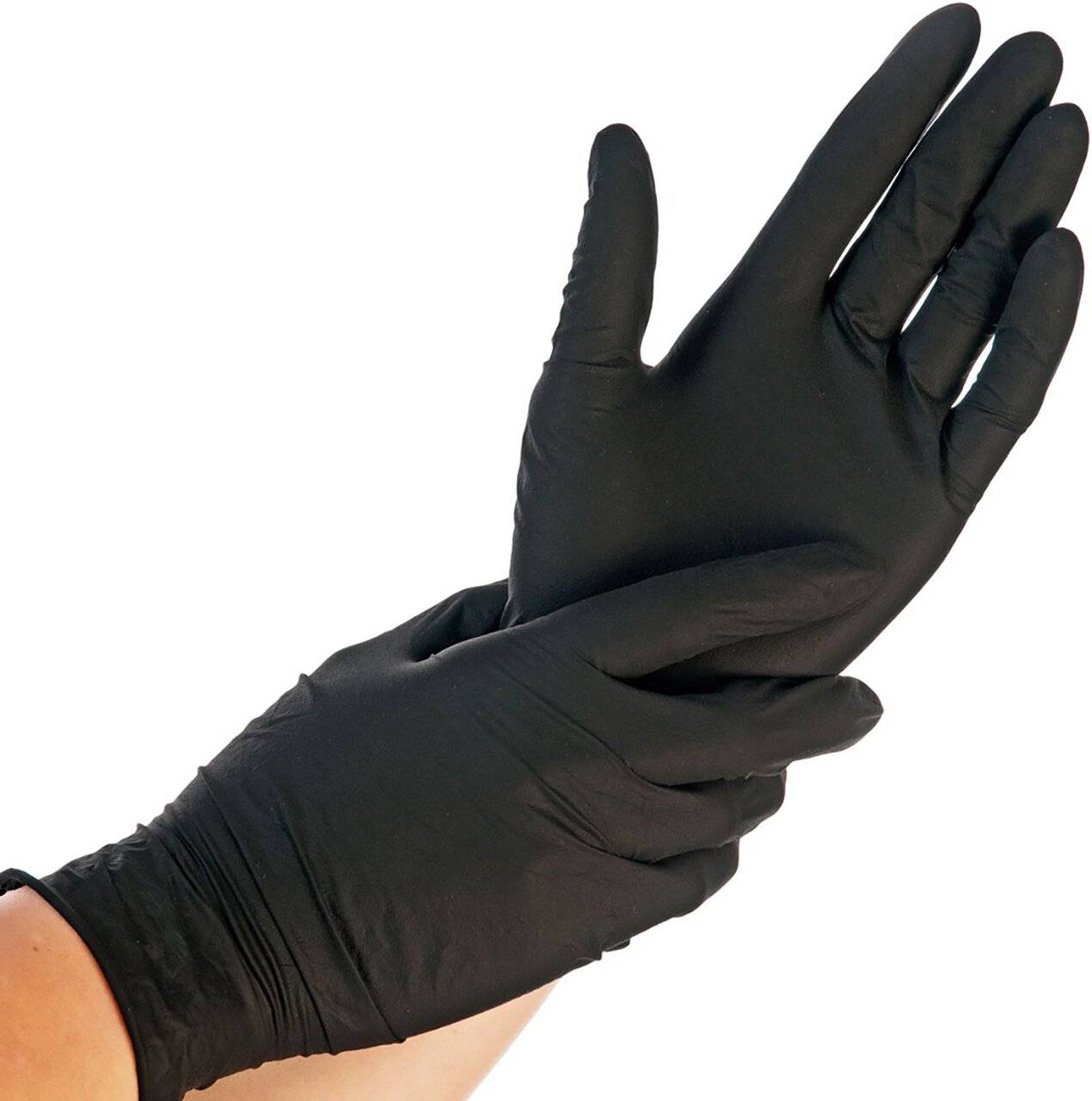 Hygostar Nitrilhandschuh EXTRA SAFE, schwarz, Größe M, puderfrei