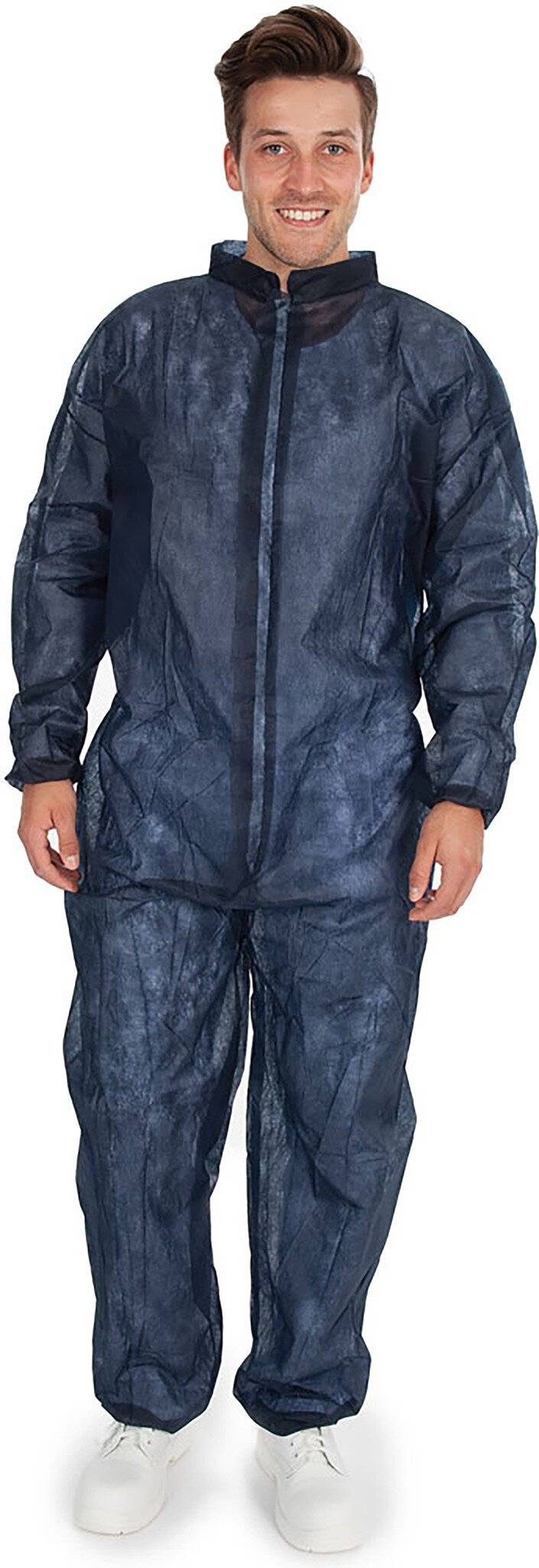 Hygobase Overall "Eco", PP, XL, dunkelblau Taillen + Armgummi, ohne Kapuze