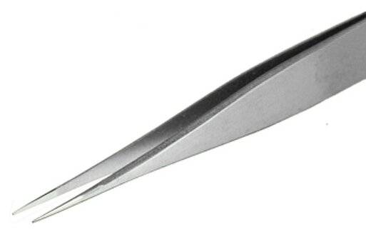 Pinzette, mit starken Spitzen und dünnen Klingen, 120 mm