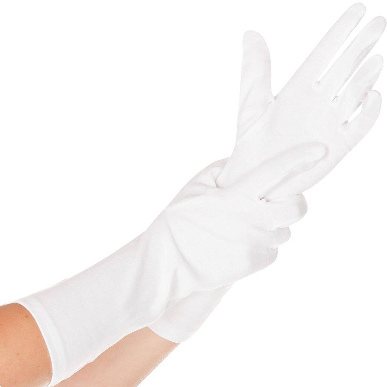 Hygostar Baumwoll-Handschuh BLANC, weiß, 35cm Größe L, Paar