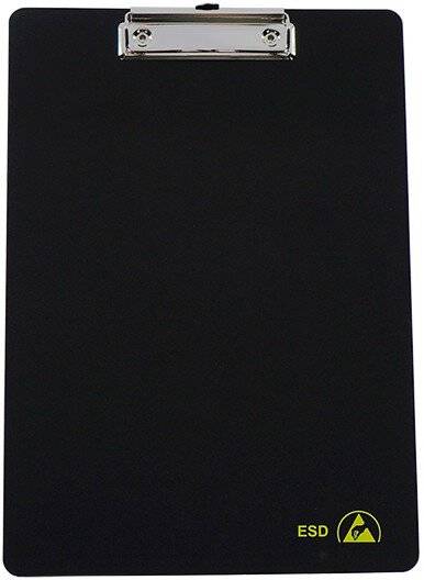 ESD-Klemmbrett mit ESD-Symbol, DIN A4, schwarz