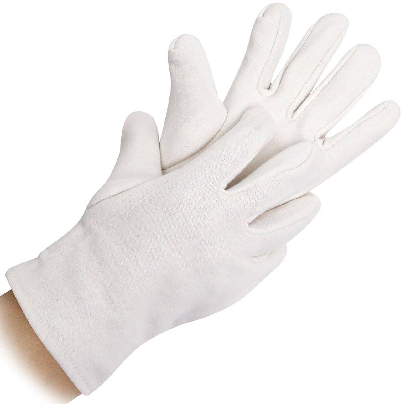 Hygostar Baumwoll-Handschuh DOPPELLAGIG, Jersey-Baumwolle, 26cm, weiß