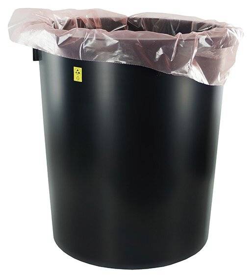 ESD-Mülleimer, rund, schwarz, 35 Liter, Ø 400 mm
