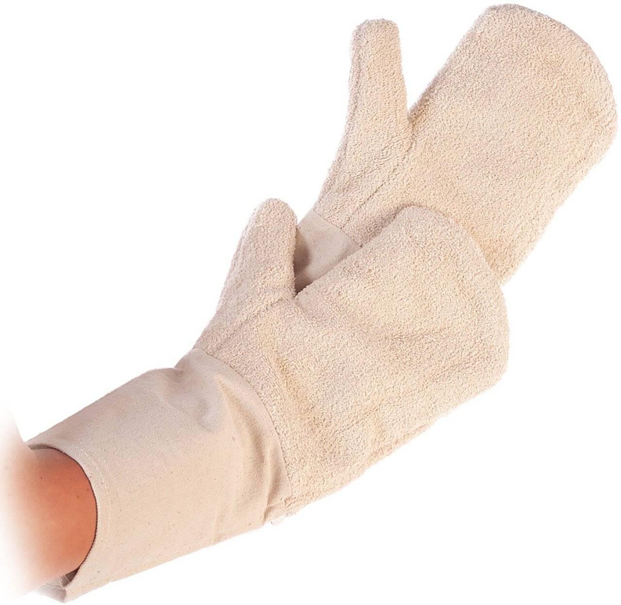 Hygostar Backhandschuh, Fäustling lang 20 cm Stulpe, Baumwolle, Paar