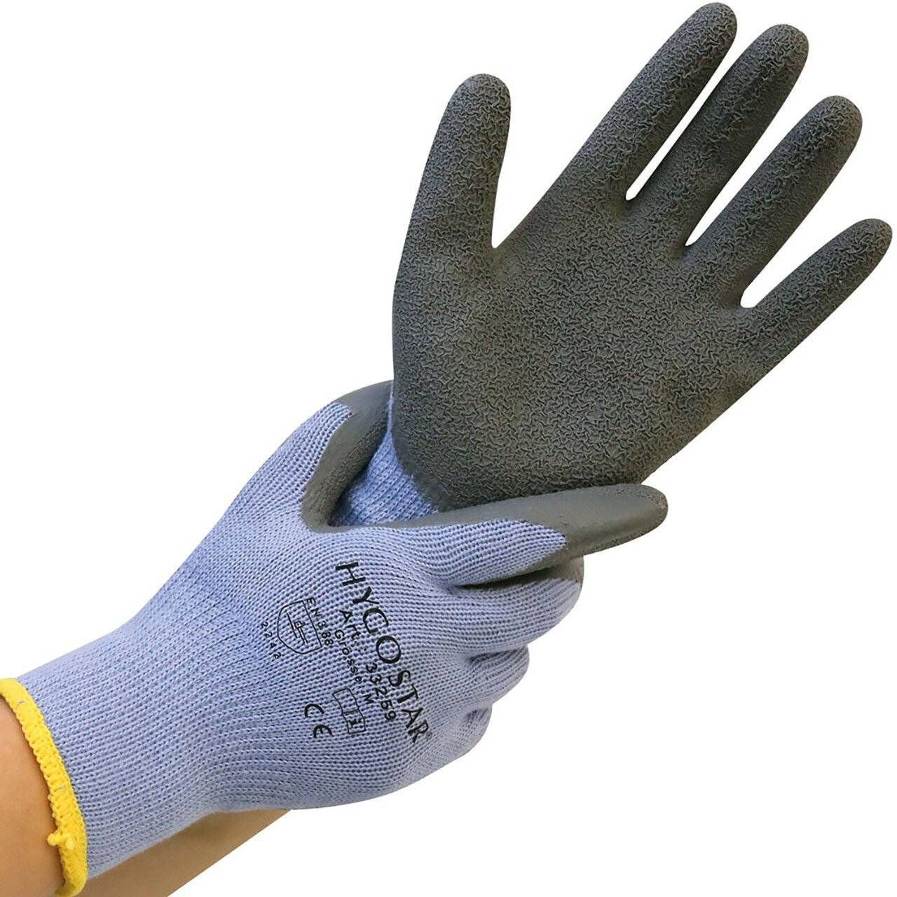 Hygostar Kälteschutz-Strickhandschuh THERMO GRIP Latexbeschichtung, grau, Größe M
