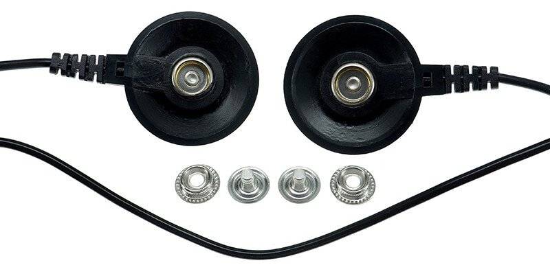 ESD-Erdungskabel, 2x 10 mm Druckknopf weiblich, schwarz, 4,5 m