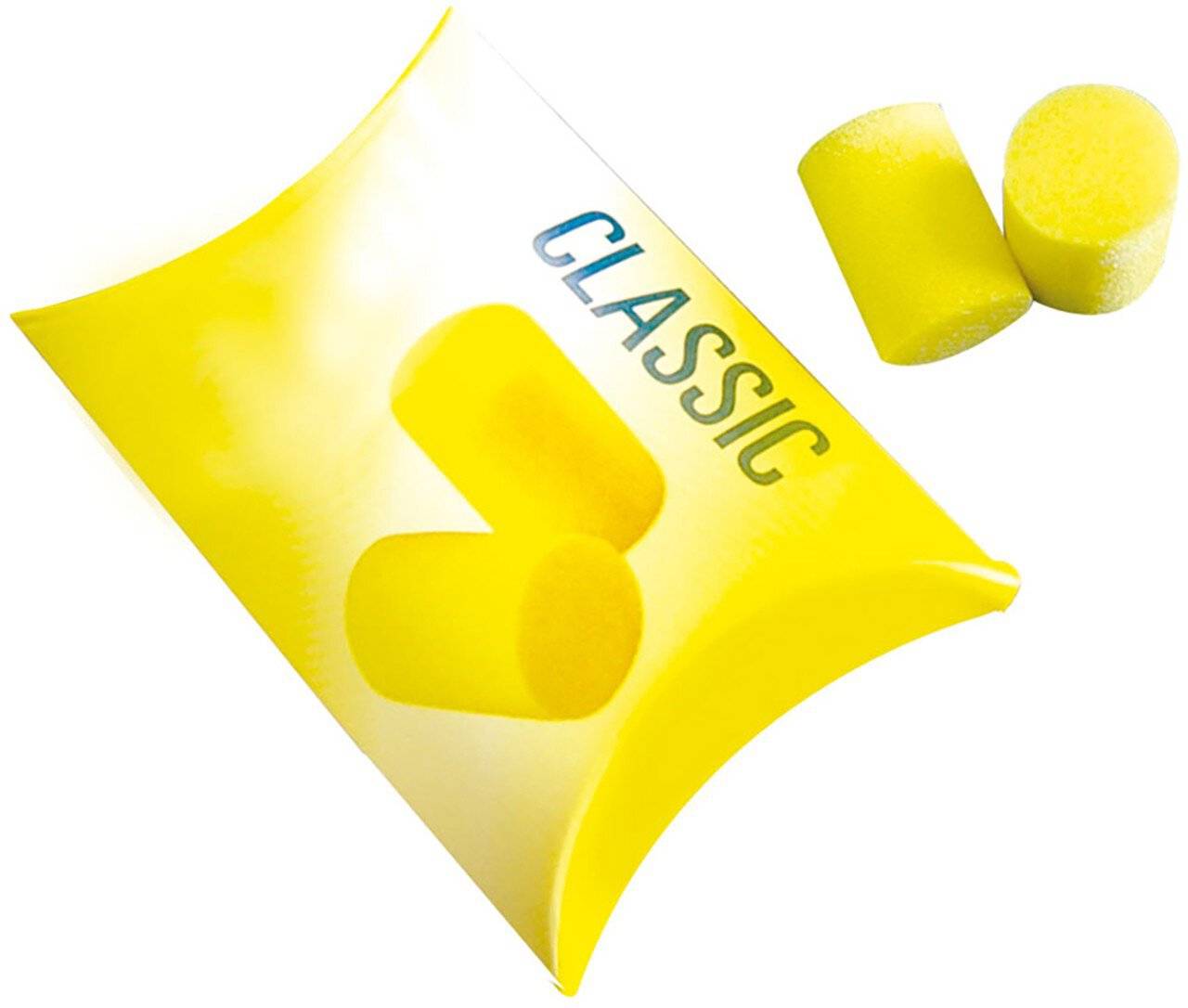 Ohrenstöpsel, einweg, gelb, 5 Paar/Pack, Schaumstoff, SNR-Wert 28 dB