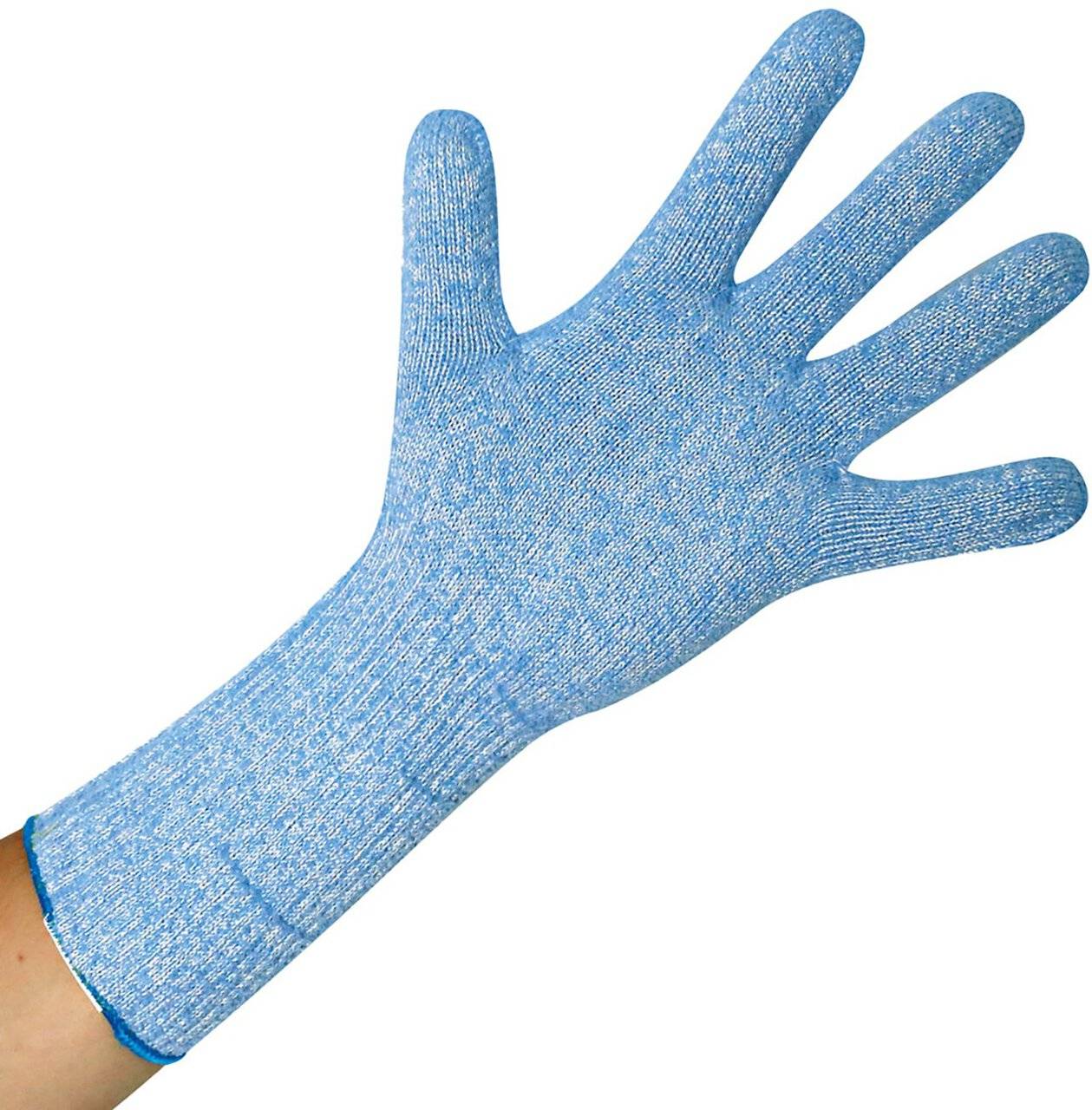 Hygostar Schnittschutzhandschuh, hellblau, Glasfaserseele, 10 Gauge, lebensmittelecht, Größe XL/10