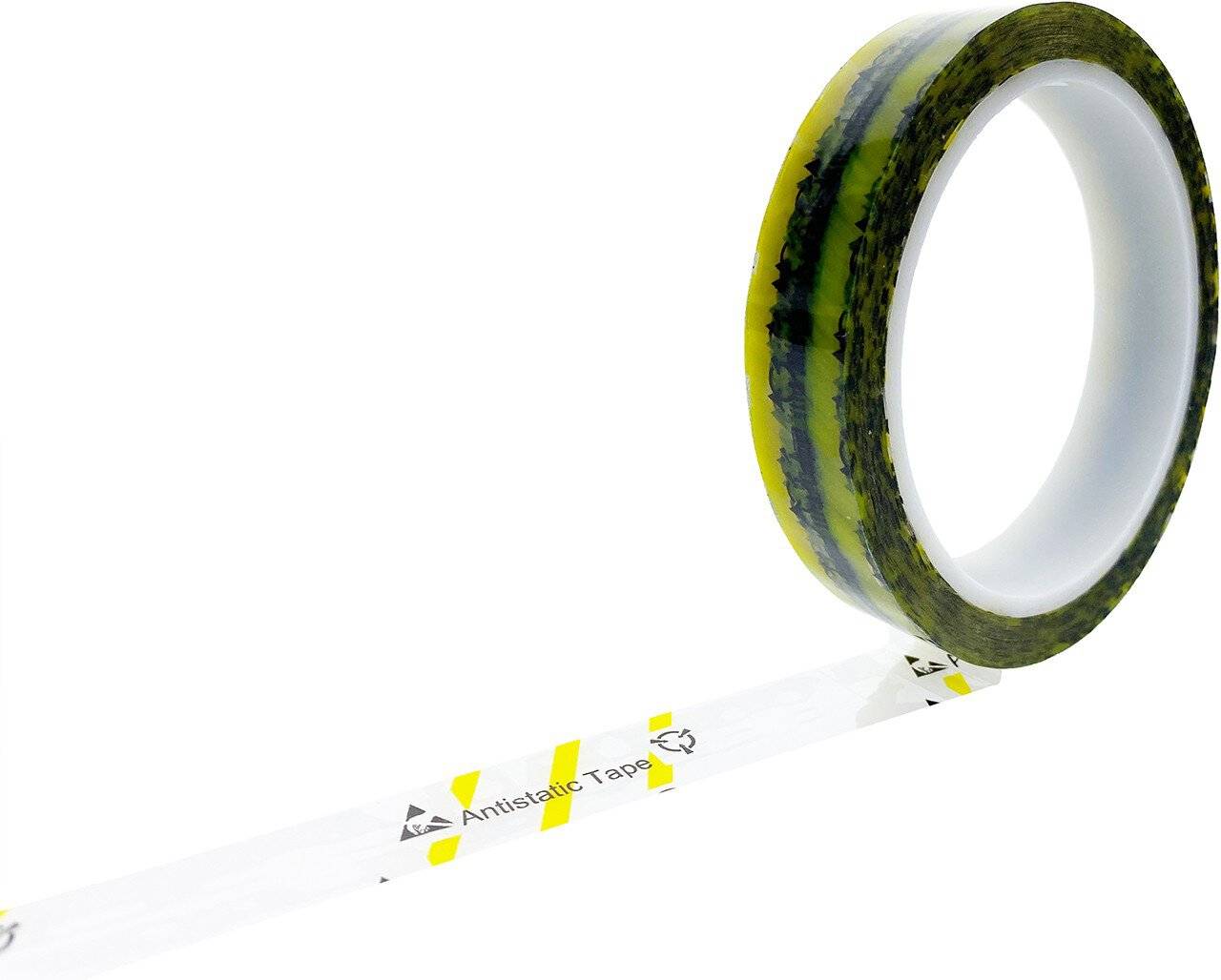 ESD-Klebeband mit ESD-Warnsymbol, transparent/gelb, 24mm, 36m