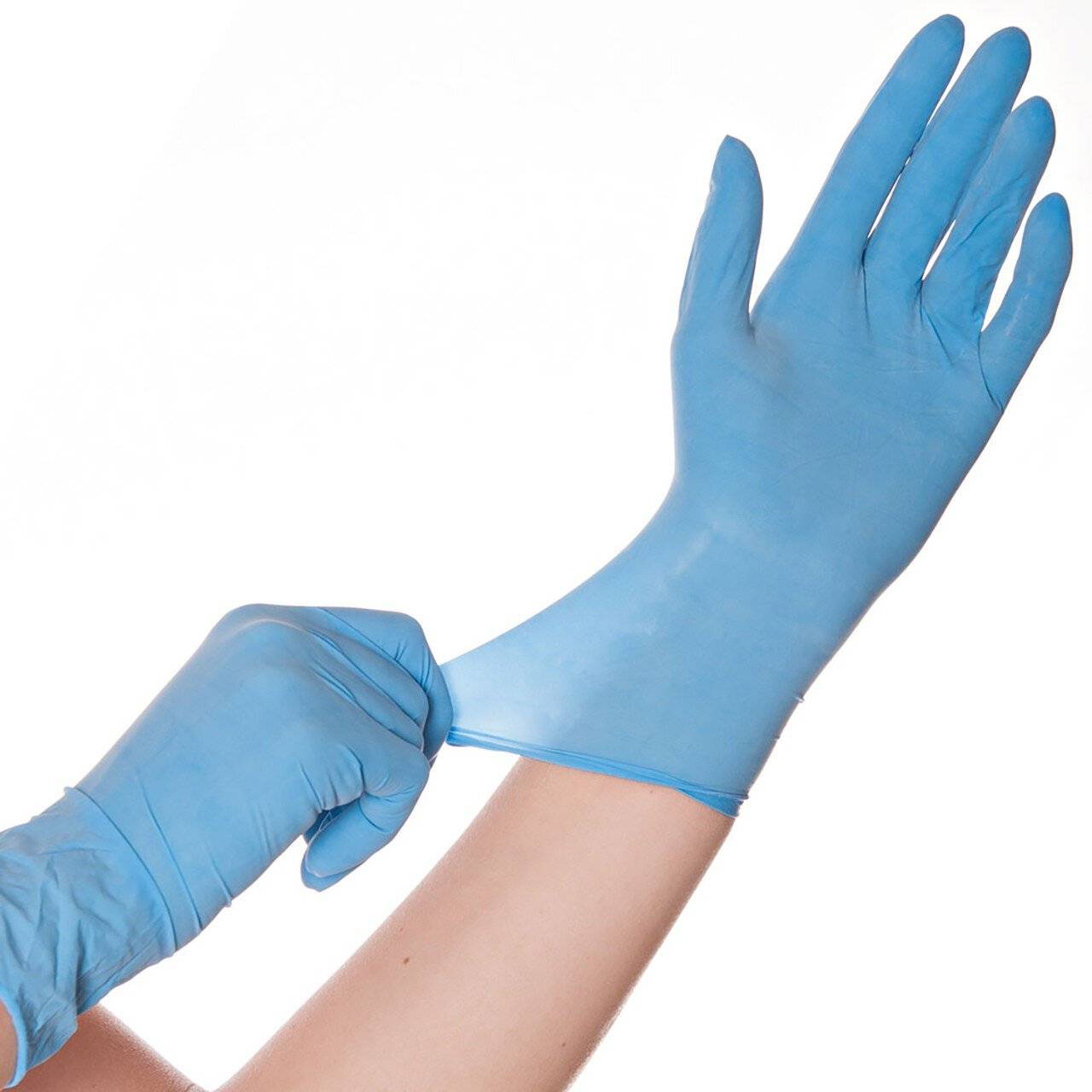Hygostar Latexhandschuh SKIN, blau, gepudert, Größe L