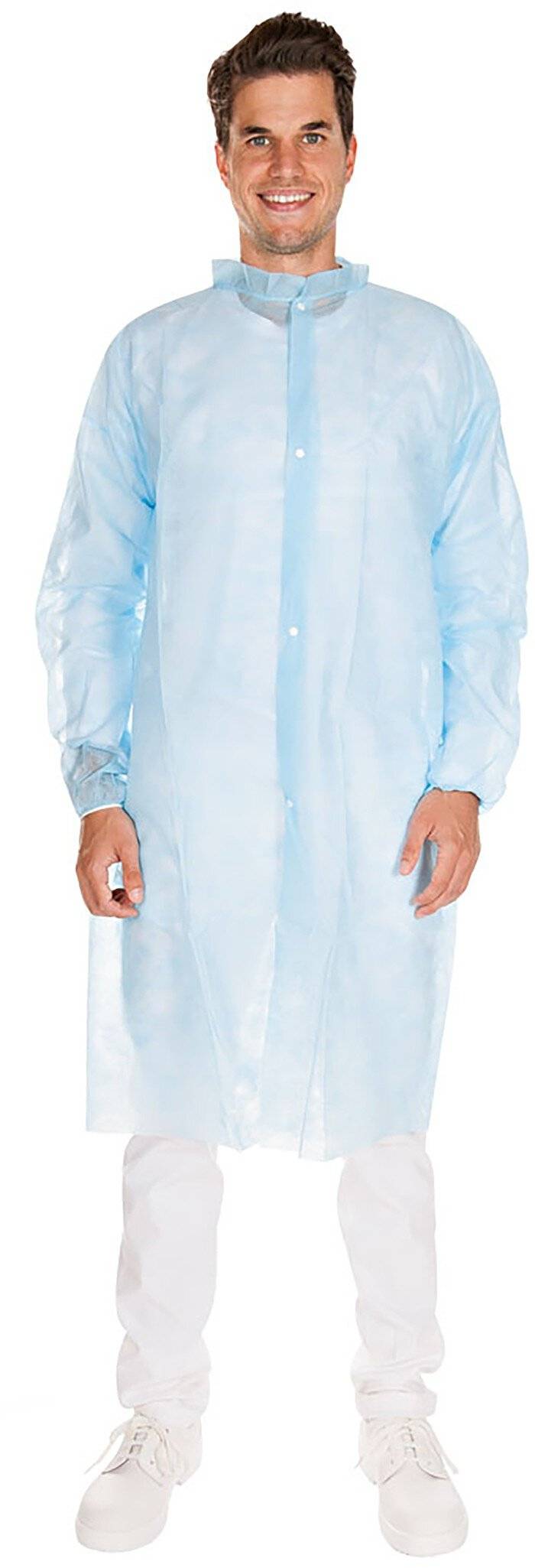 Hygonorm Besucherkittel, blau, PP-Vlies 30gr/m², Druckknöpfe, XL