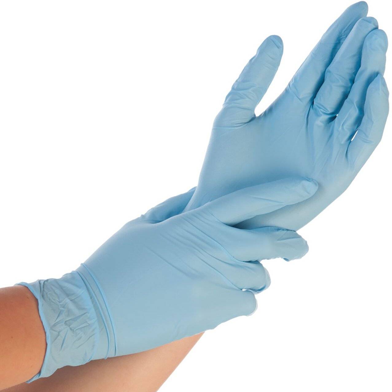 Hygostar Nitrilhandschuh EXTRA SAFE, blau, Größe L, puderfrei