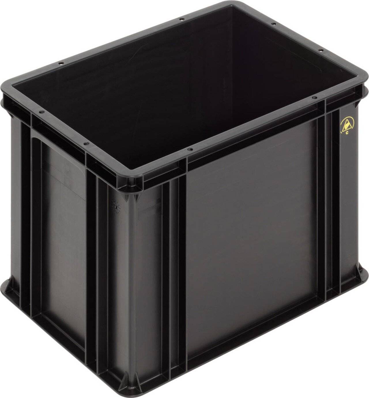 ESD Behälter BL, Griffleisten, schwarz, 400 x 300 x 320 mm