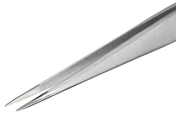 Pinzette, mit starken Spitzen, 130 mm