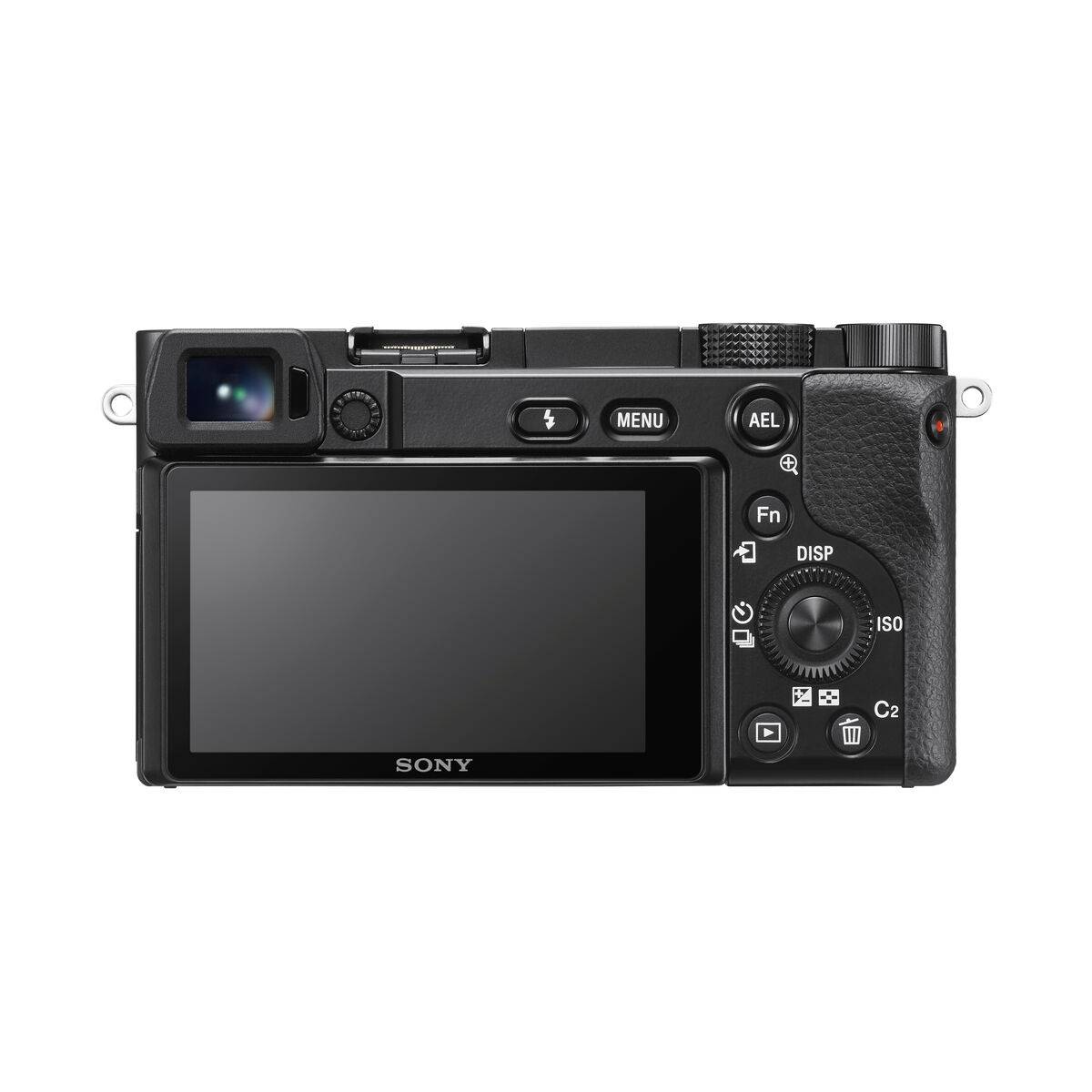 Sony alpha 6100 Digitalkamera 24.2 Megapixel Schwarz 4K-Video, Bluetooth, Klappbares Display, Optischer Sucher, WiFi
