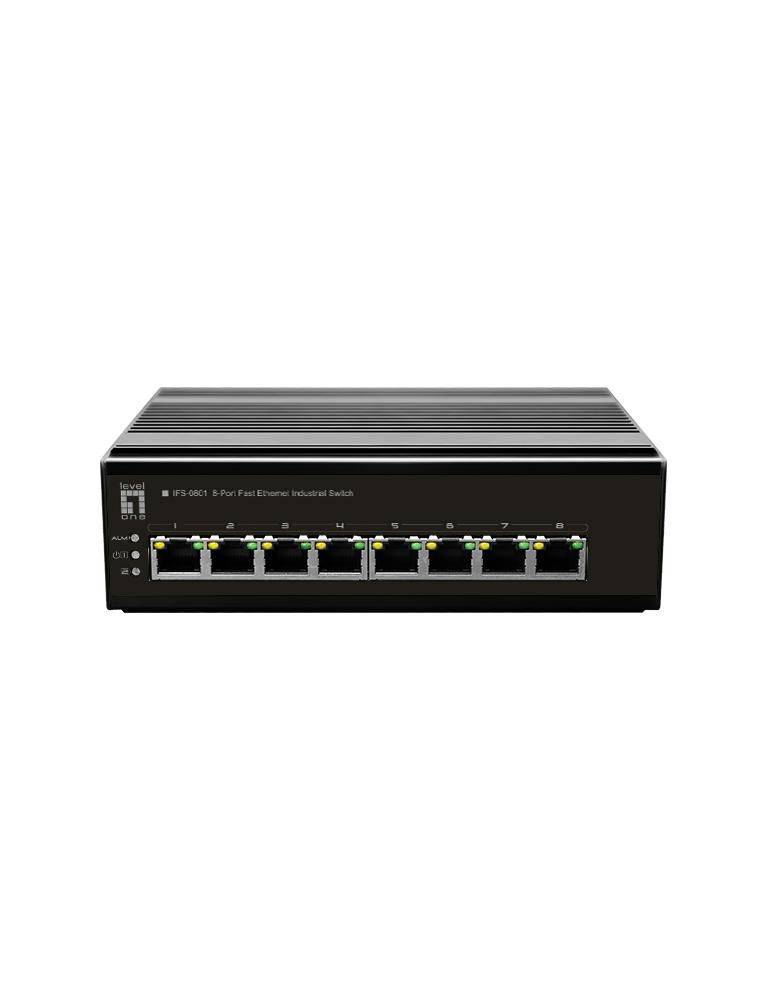 LevelOne Switch 8 Port FE IFS-0801 DIN-Rail -30°C - Switch - 0,1 Gbps - Voll-Dup