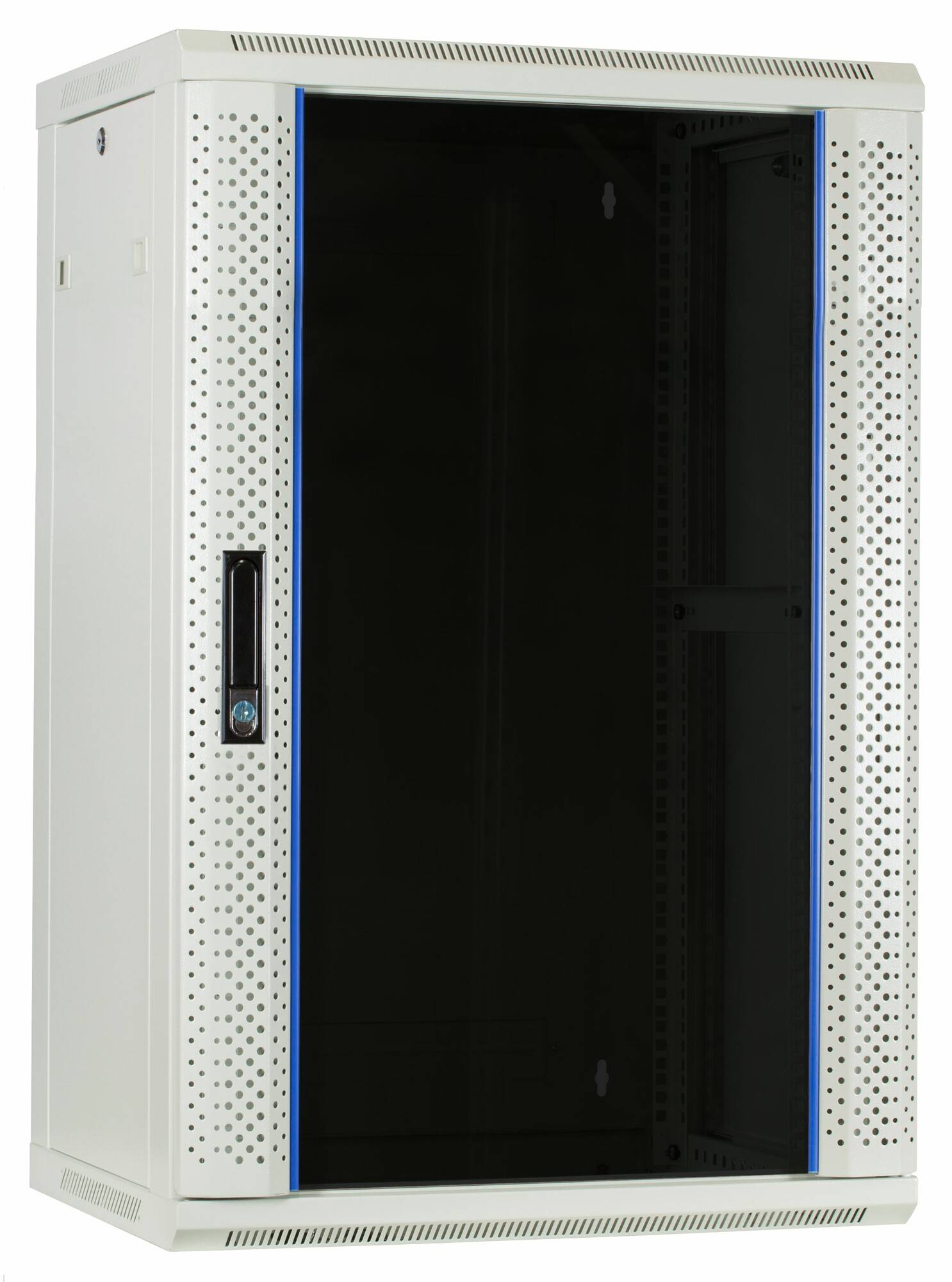 Danicom - 18 HE Serverschrank, Wandgehäuse, mit Glastür, Weiß, (BxTxH) 600 x 450 x 900mm