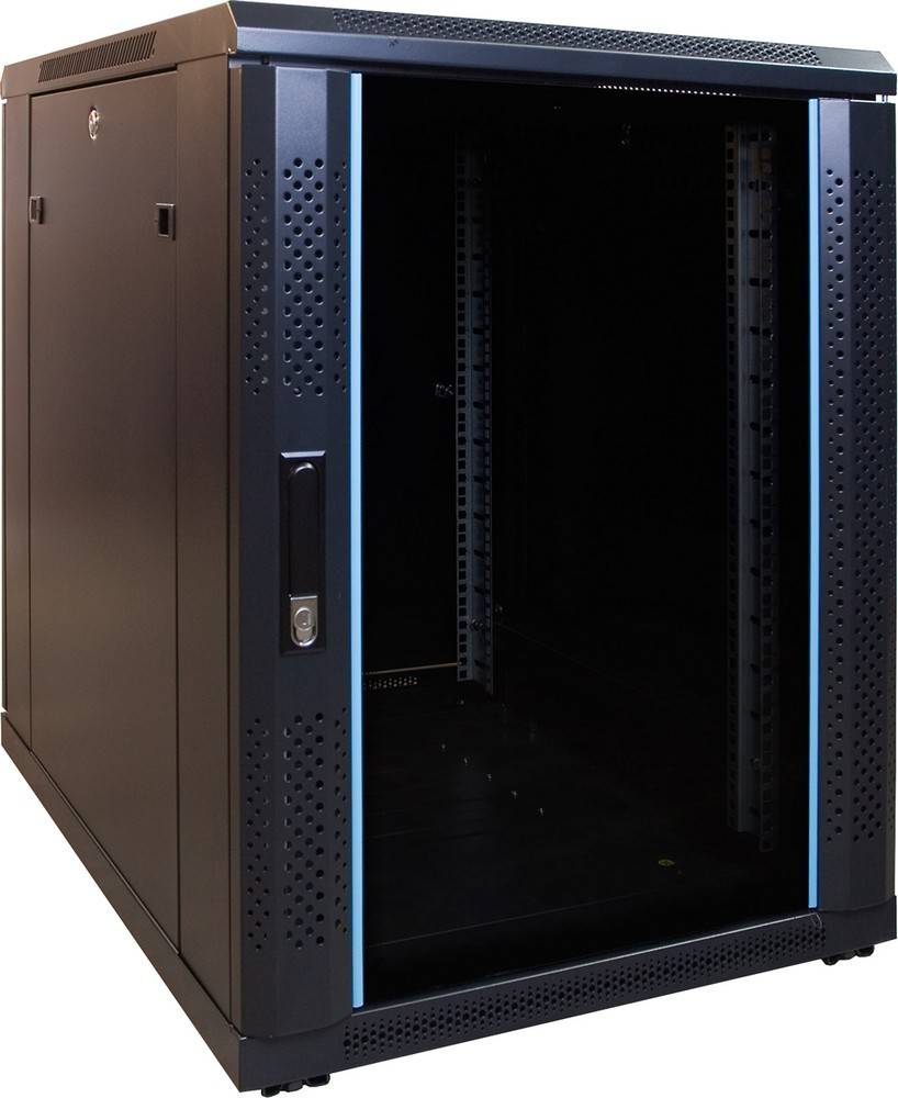 Danicom - 15 HE, kleiner Serverschrank, mit Glastür (BxTxH) 600 x 800 x 860mm