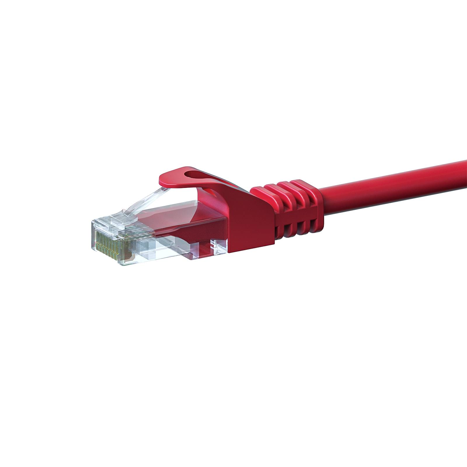 Danicom - CAT5e Netzwerkkabel, U/UTP, 0,25 Meter, Rot, 100% Kupfer