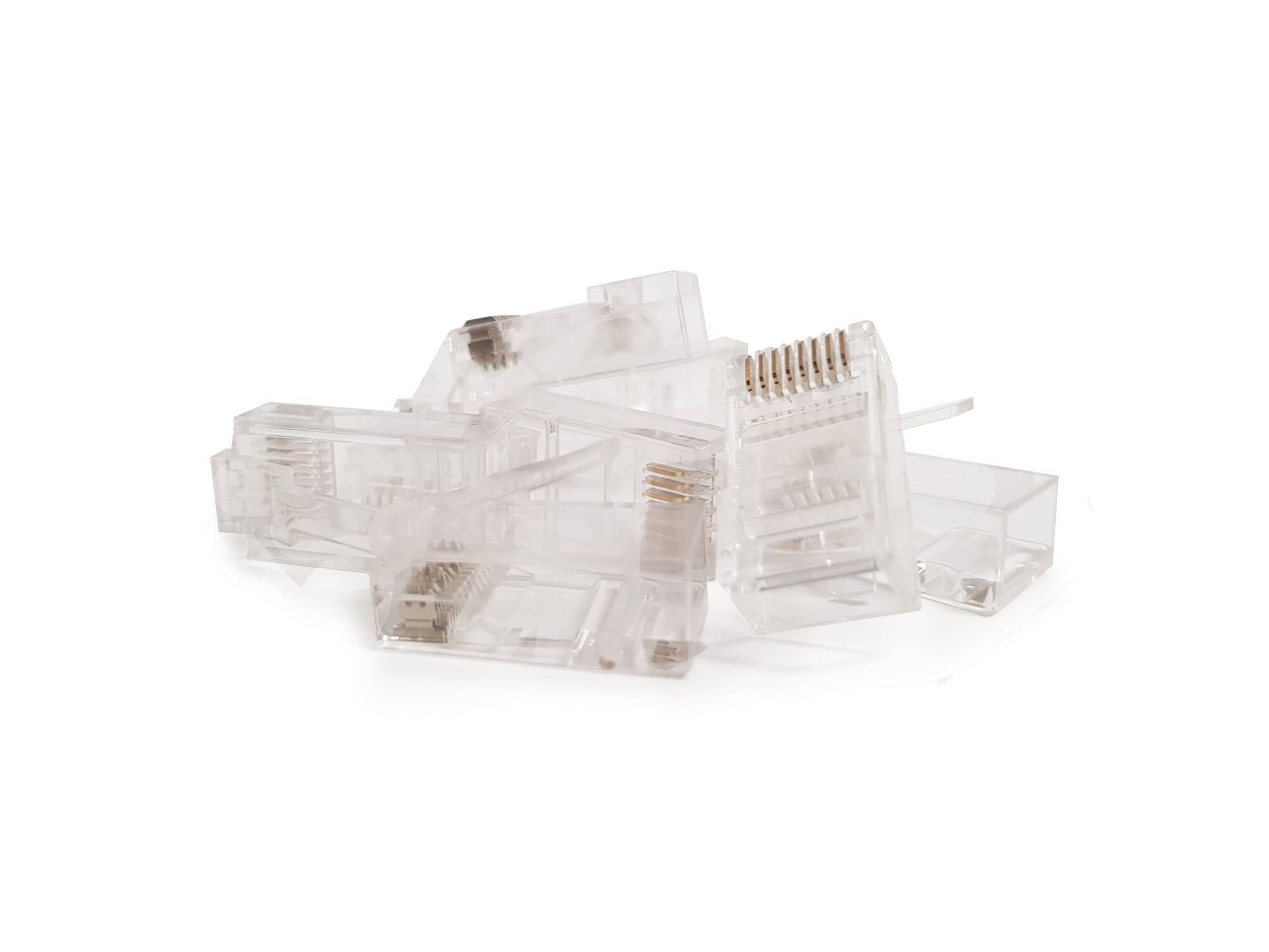 Danicom - RJ45 CAT5e Netzwerkstecker – ungeschirmt - für Starrleiter und verseilte Kabel - 10 Stück