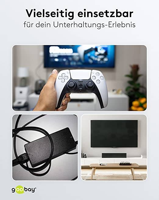goobay Euro Anschlusskabel schwarz 1,5 m