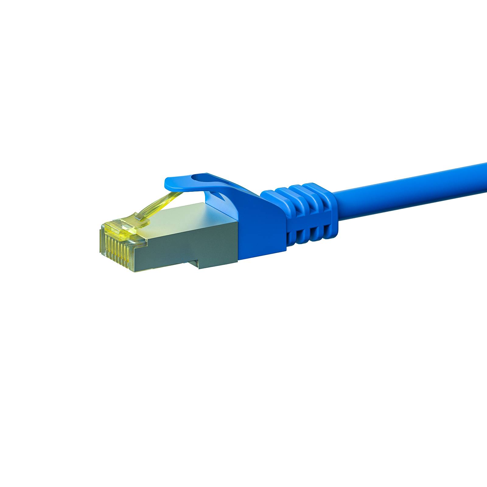 Danicom - RJ45 Netzwerkkabel S/FTP (PiMF), mit CAT 7 Rohkabel, Blau, 7,50m