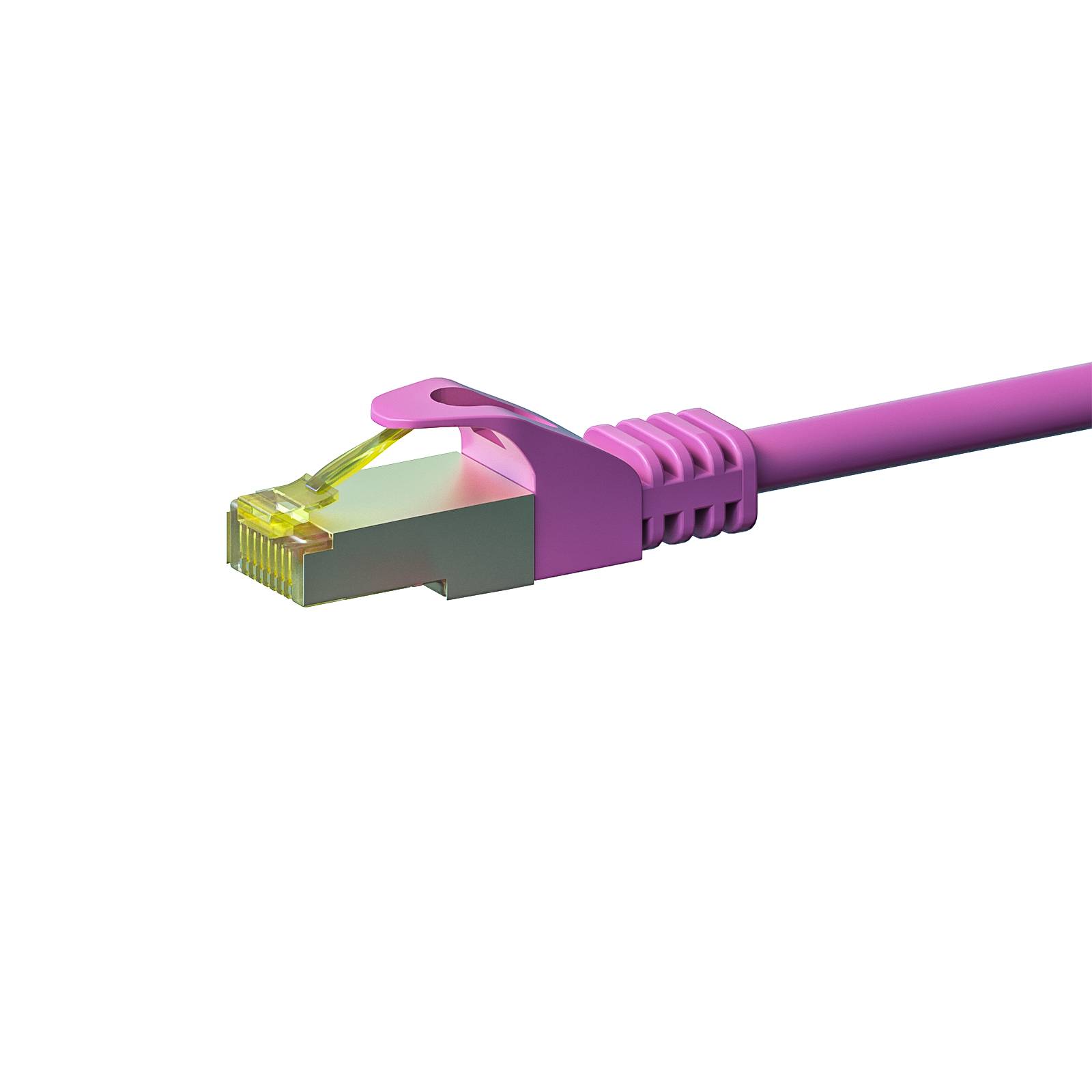 Danicom - RJ45 Netzwerkkabel S/FTP (PiMF), mit CAT 7 Rohkabel, Rosa, 1,50m