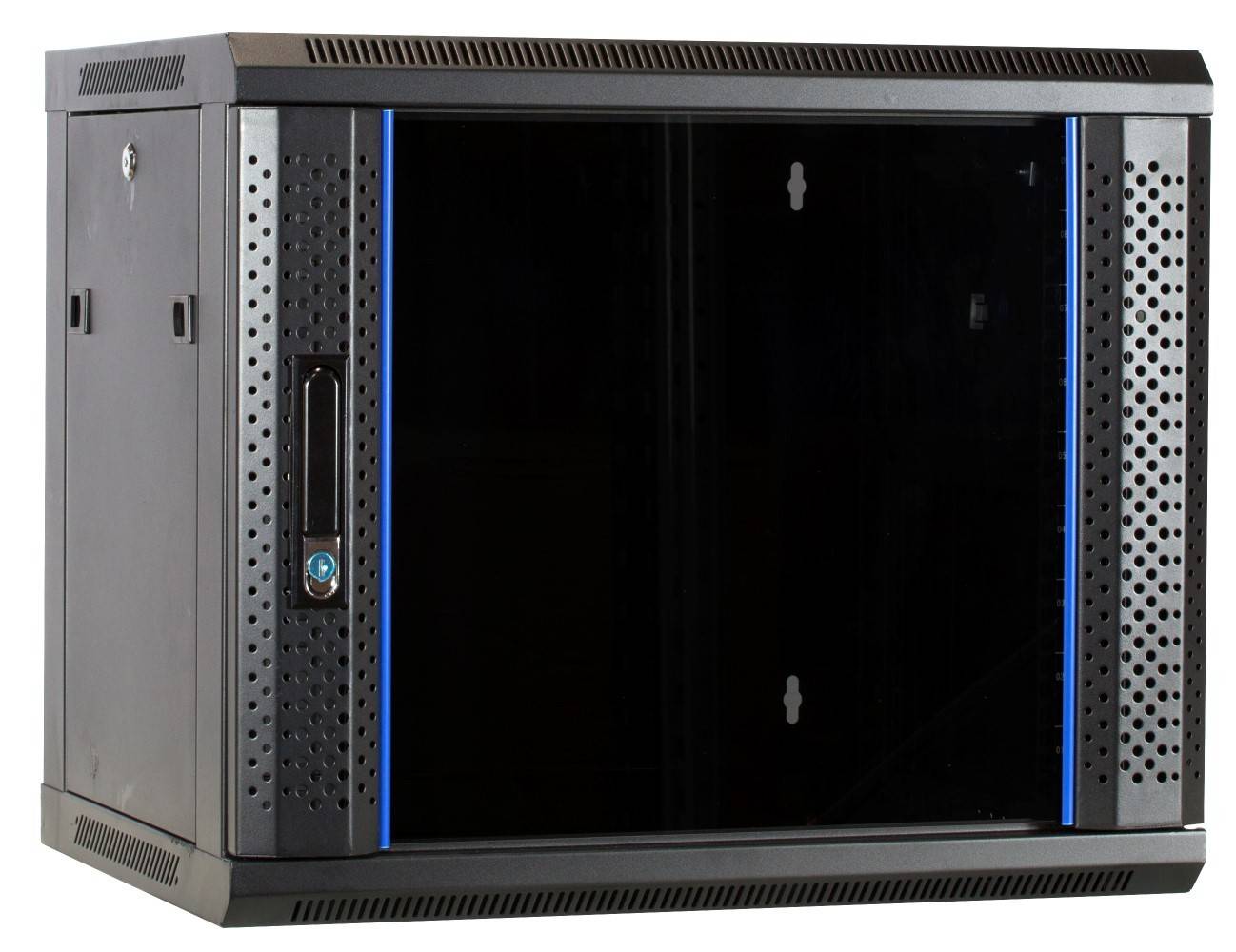 Danicom - 9 HE Serverschrank, Wandgehäuse, mit Glastür (BxTxH) 600 x 450 x 500mm