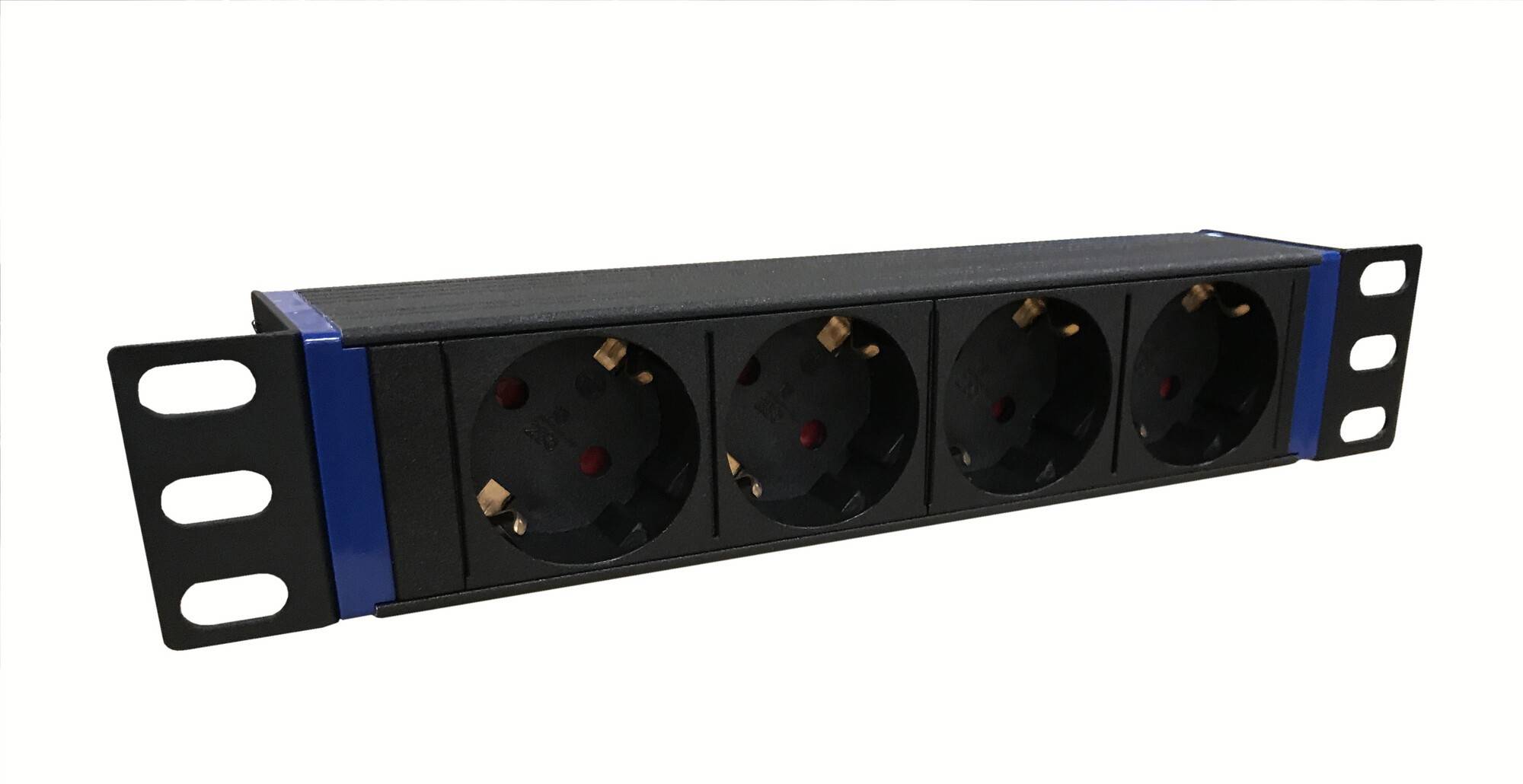 Danicom - 10” Steckdosenleiste, Schwarz, 250 x 42 x 60 mm