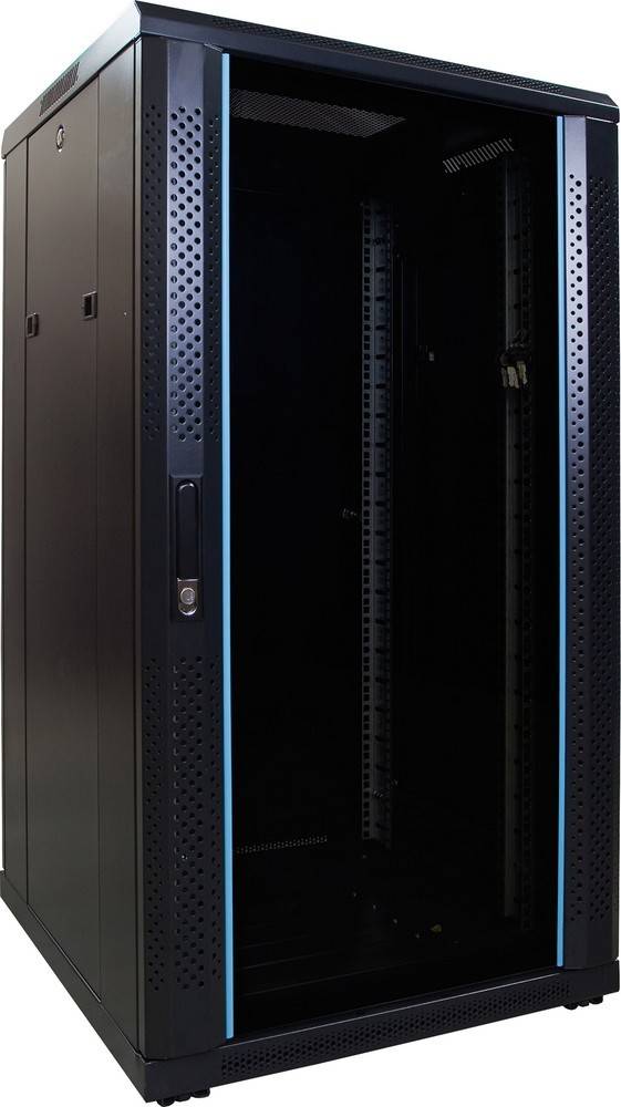 Danicom - 22 HE 19” Serverschrank, mit Glastür (BxTxH) 600 x 600 x 1200mm