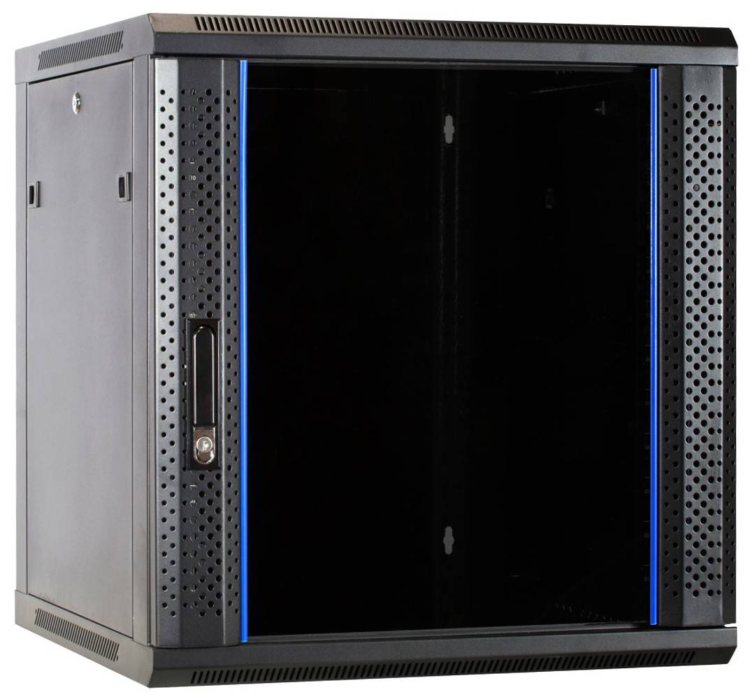 Danicom - 12 HE Serverschrank, Wandgehäuse mit Glastür (BxTxH) 600 x 600 x 635mm