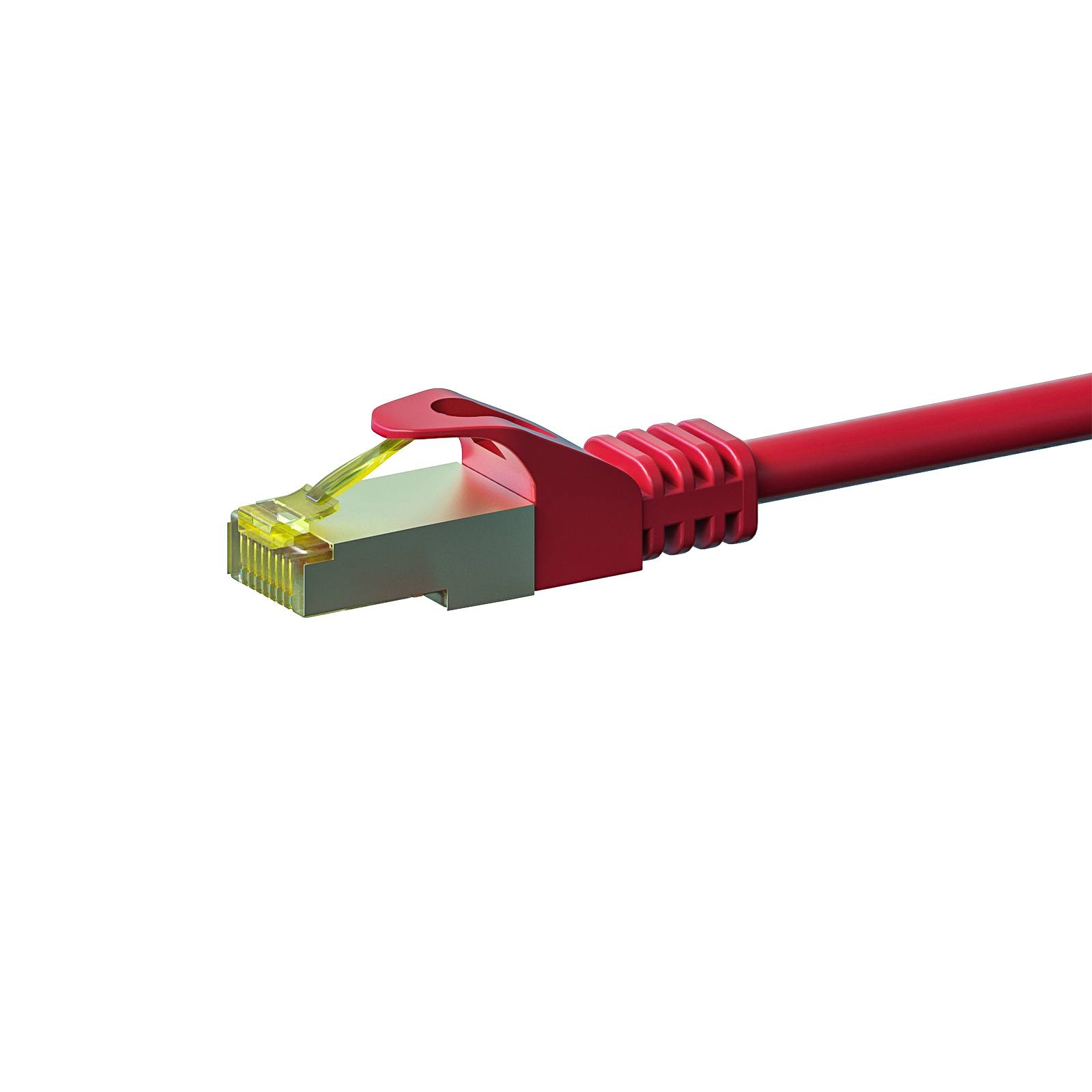 Danicom - RJ45 Netzwerkkabel S/FTP (PiMF), mit CAT 7 Rohkabel, Rot, 20m