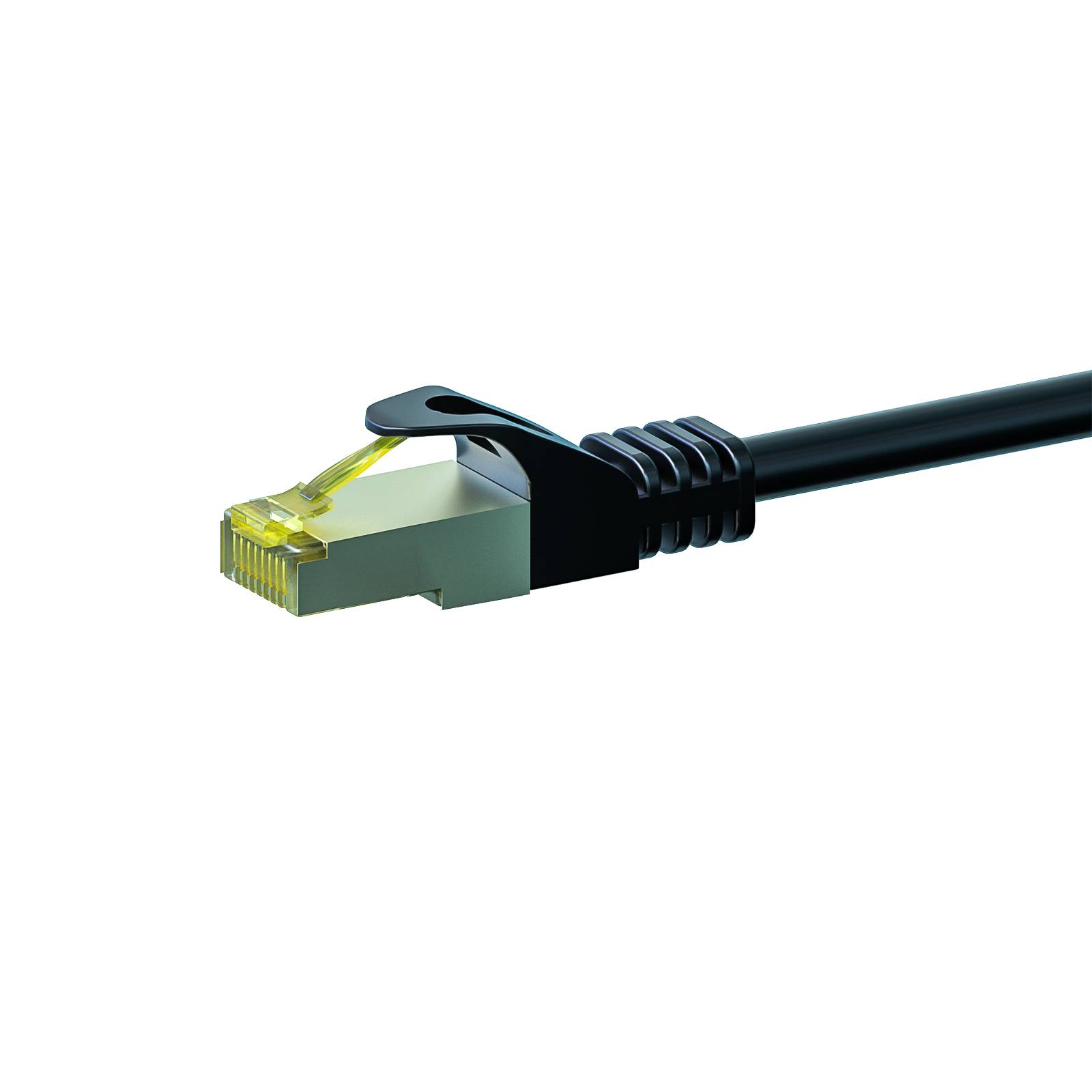 Danicom - RJ45 Netzwerkkabel S/FTP (PiMF), mit CAT 7 Rohkabel, Schwarz, 10m