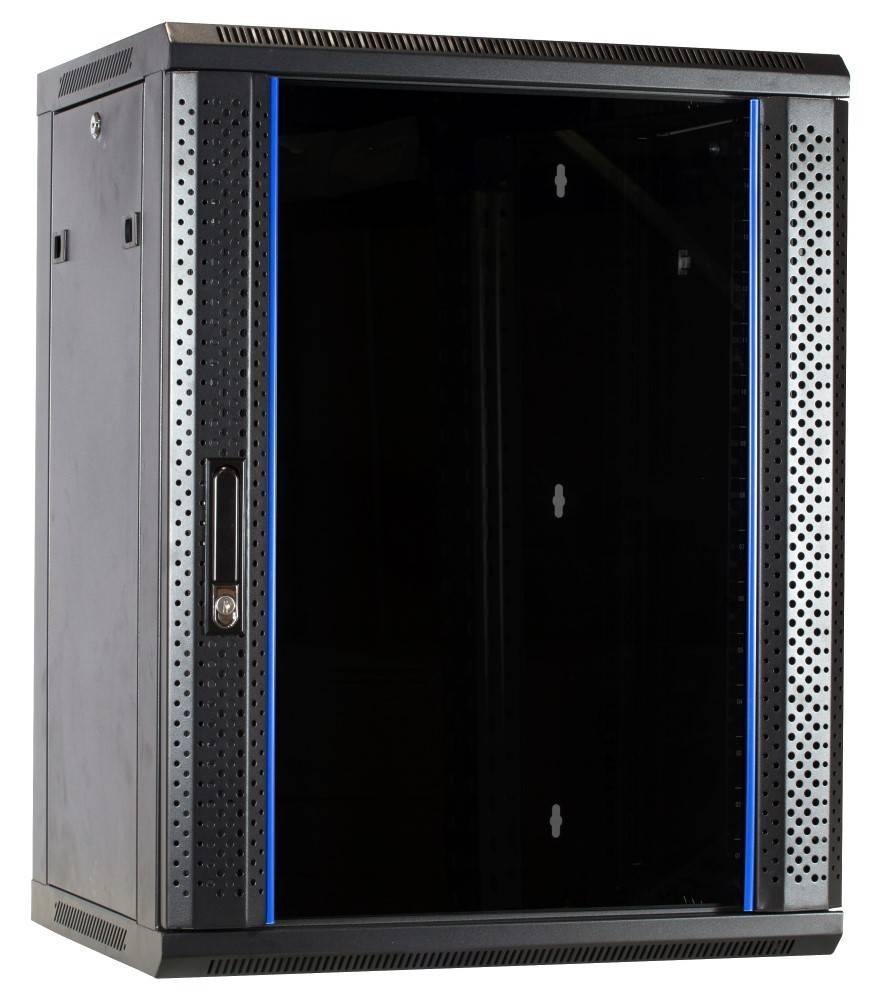 Danicom - 15 HE Serverschrank, Wandgehäuse, mit Glastür, nicht vormontiert (BxTxH) 600 x 450 x 770 mm