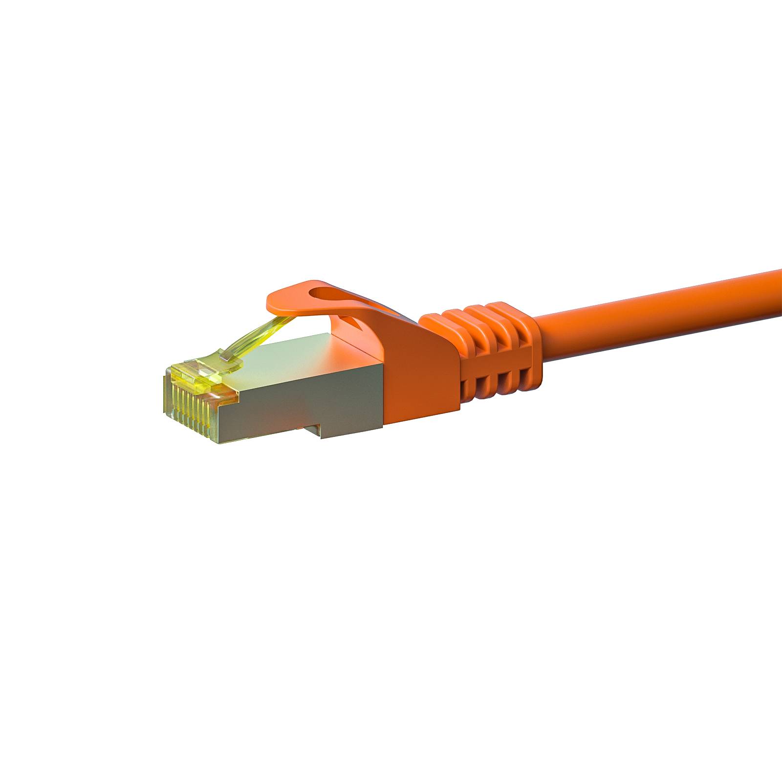 Danicom - RJ45 Netzwerkkabel S/FTP (PiMF), mit CAT 7 Rohkabel, Orange, 1m