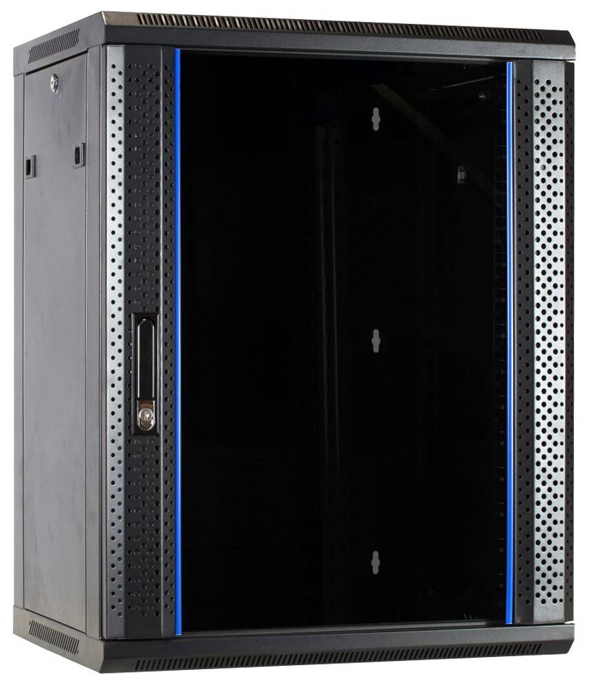 Danicom - 15 HE Serverschrank, Wandgehäuse mit Glastür (BxTxH) 600 x 600 x 770mm