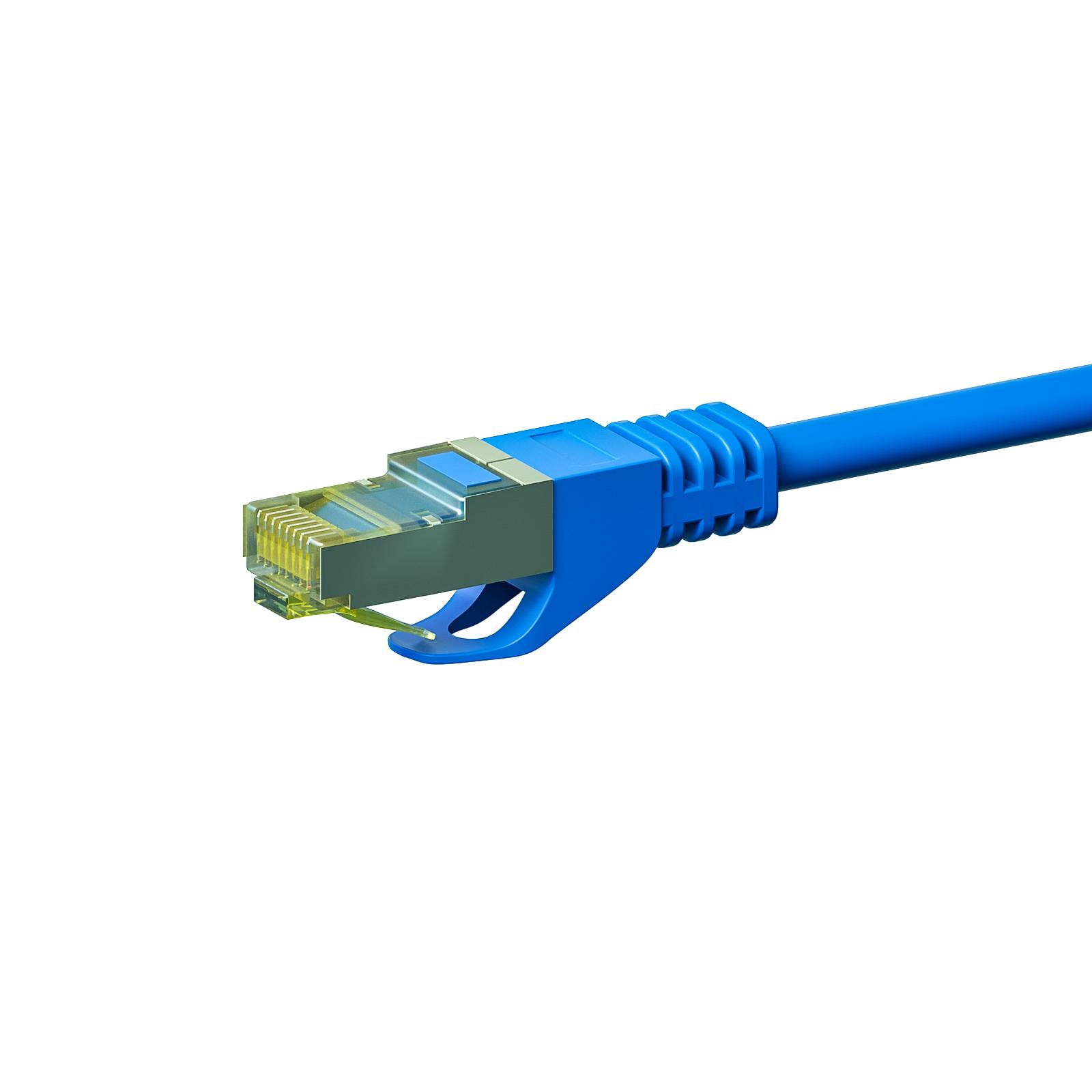 Danicom - RJ45 Netzwerkkabel S/FTP (PiMF), mit CAT 7 Rohkabel, Blau, 10m