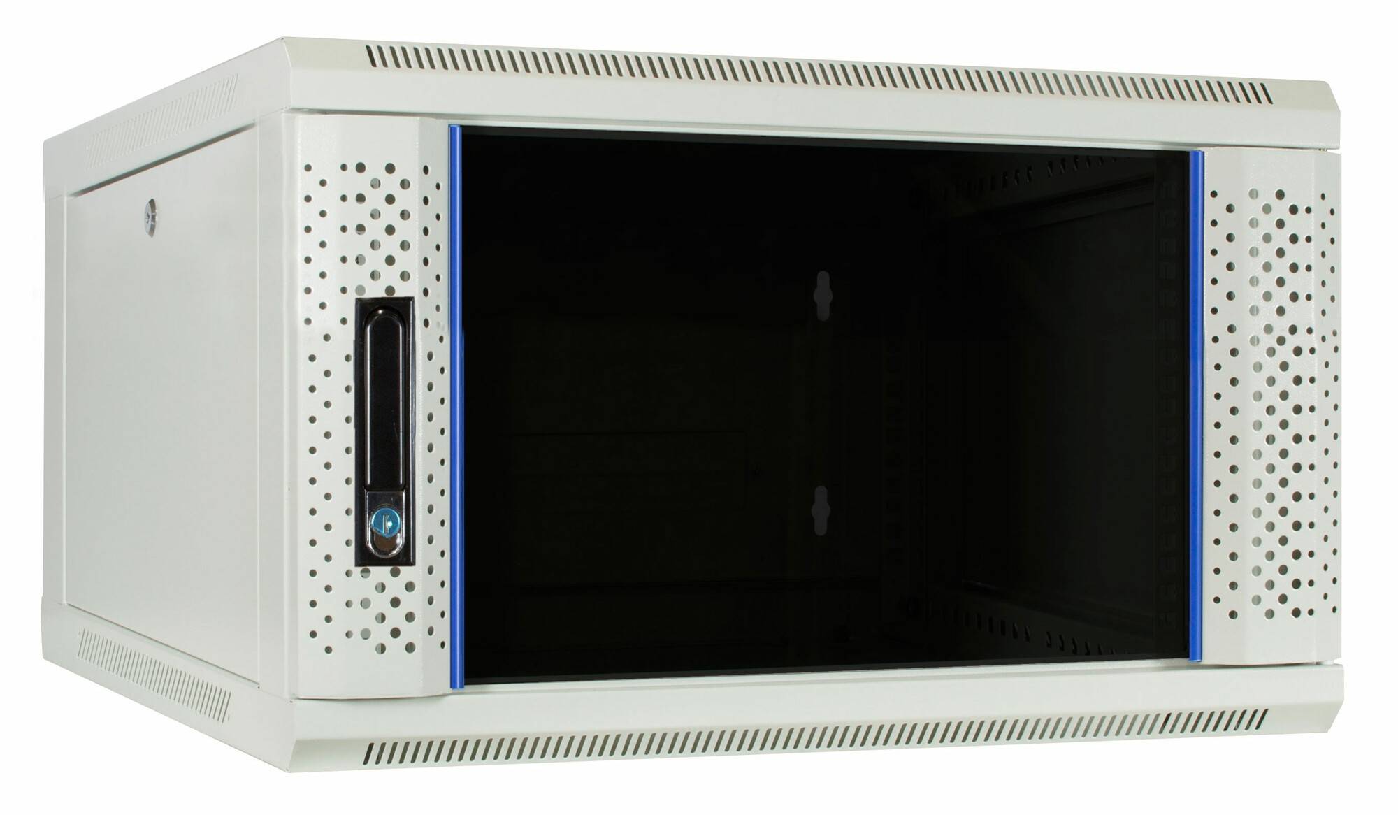 Danicom - 6 HE Serverschrank, Wandgehäuse mit Glastür, Weiß, (BxTxH) 600 x 600 x 368mm