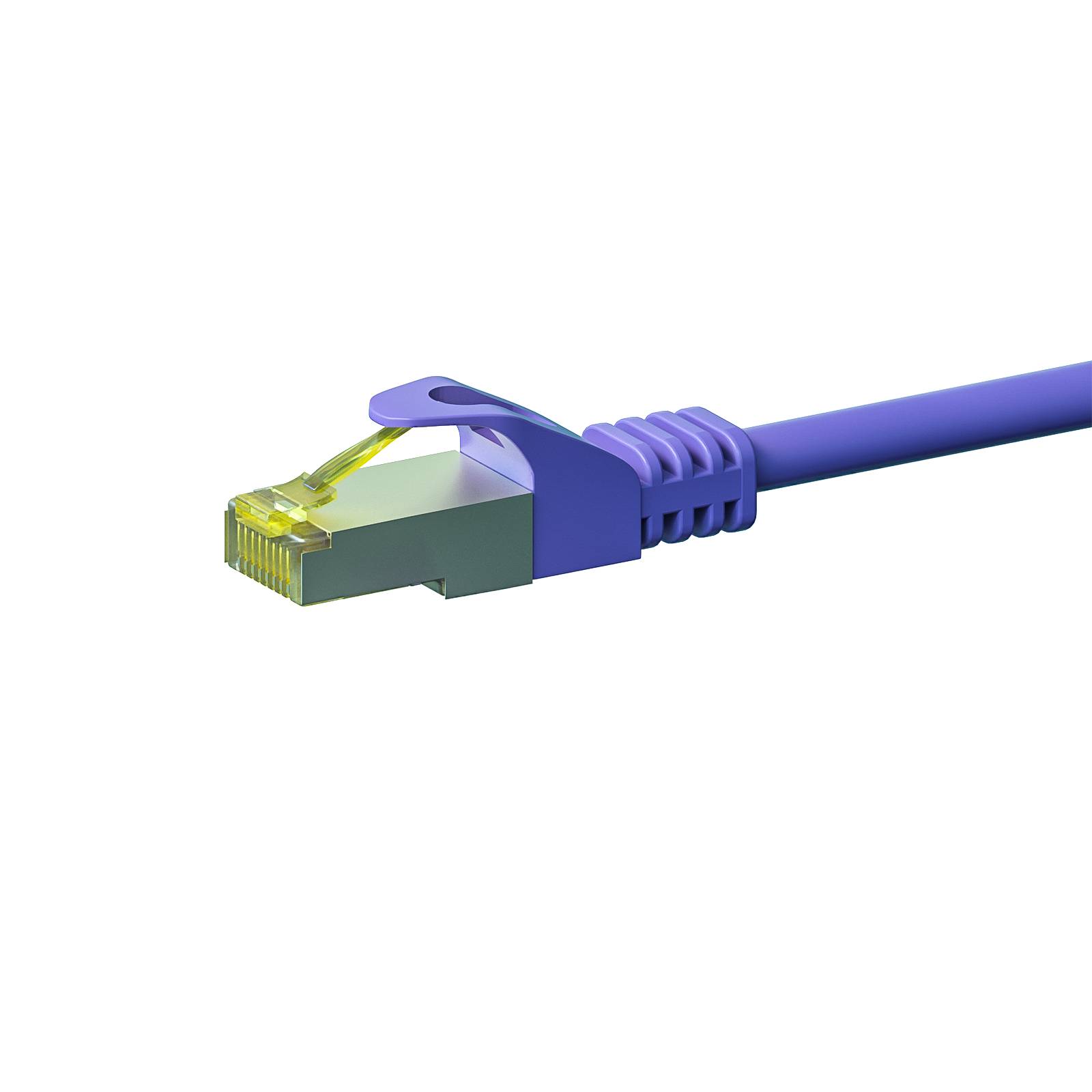 Danicom - RJ45 Netzwerkkabel S/FTP (PiMF), mit CAT 7 Rohkabel, Violett, 1m