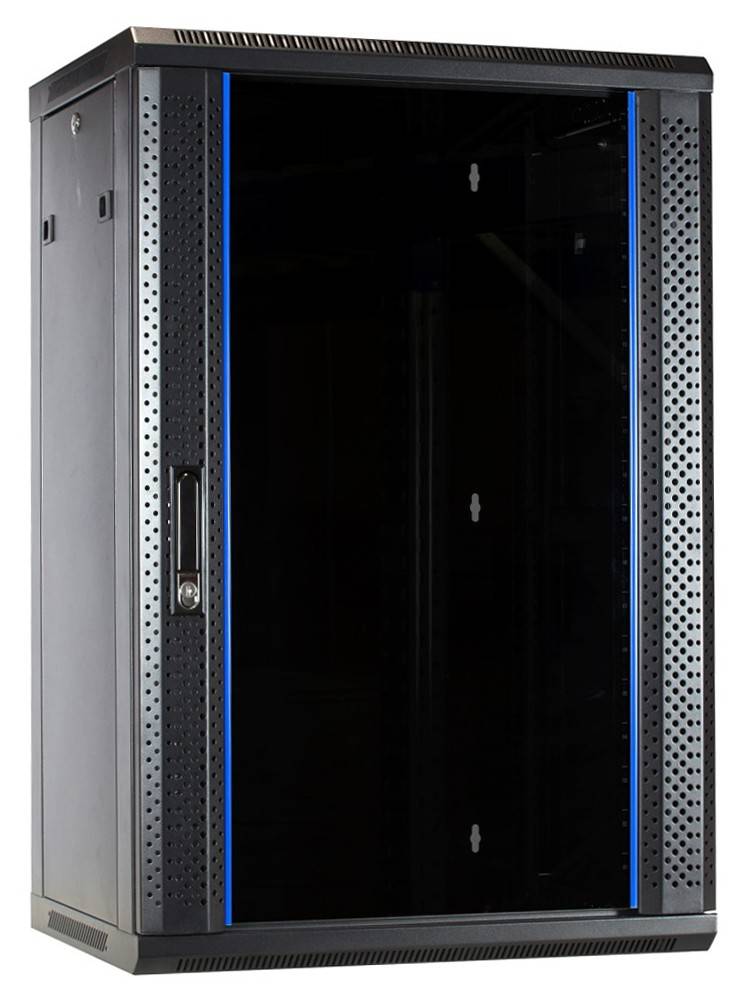 Danicom - 18 HE Serverschrank, Wandgehäuse, mit Glastür, nicht vormontiert (BxTxH) 600 x 450 x 900 mm