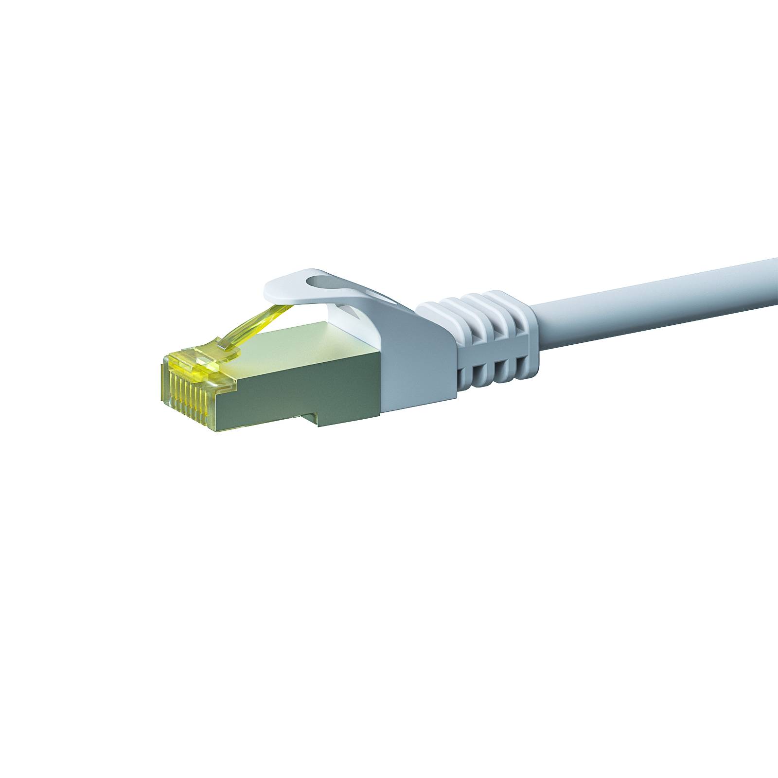 Danicom - RJ45 Netzwerkkabel S/FTP (PiMF), mit CAT 7 Rohkabel, Weiß, 20m