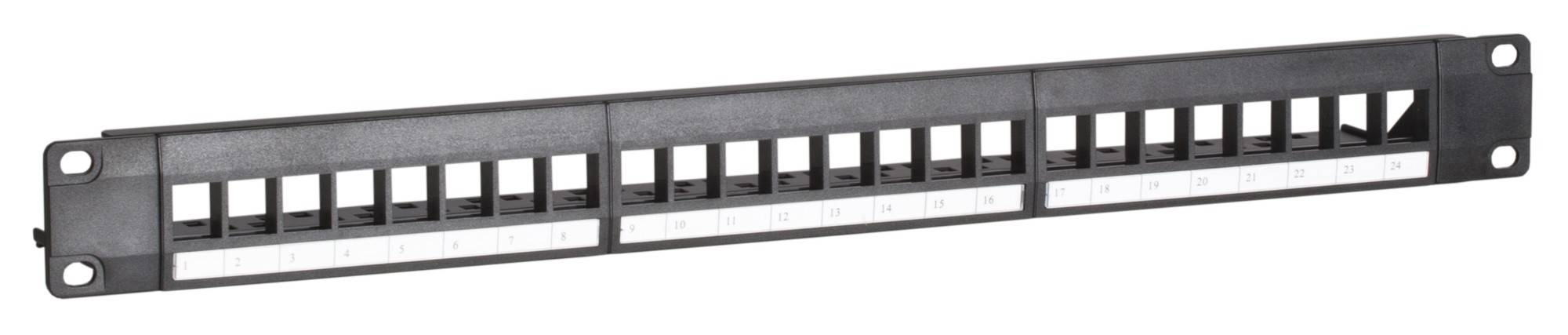 Danicom - Patchpanel 19" UTP Keystone-panel - 24 Ports Unbestückt