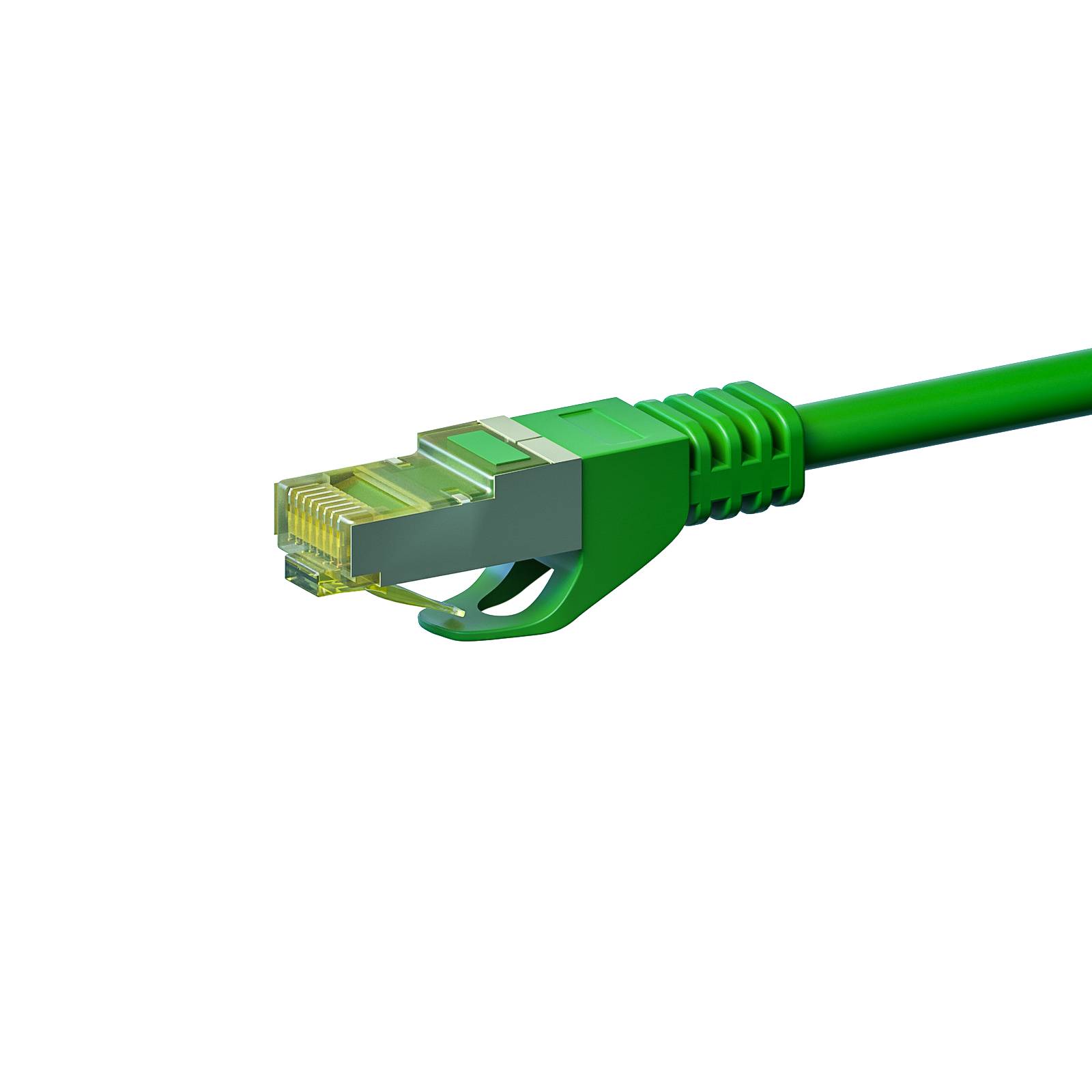 Danicom - RJ45 Netzwerkkabel S/FTP (PiMF), mit CAT 7 Rohkabel, Grün, 10m